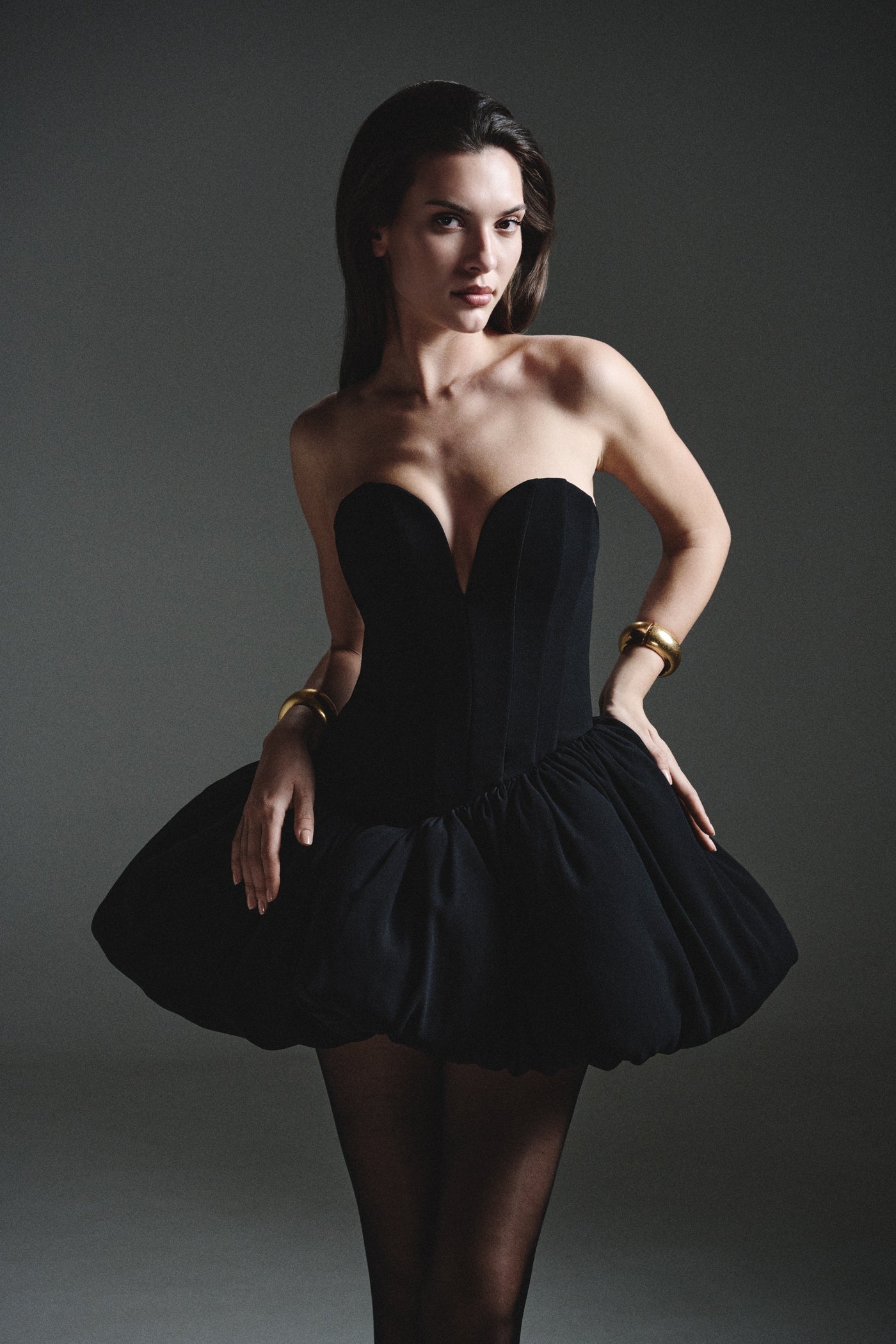 SASHA MATT SILK DRESS BLACK