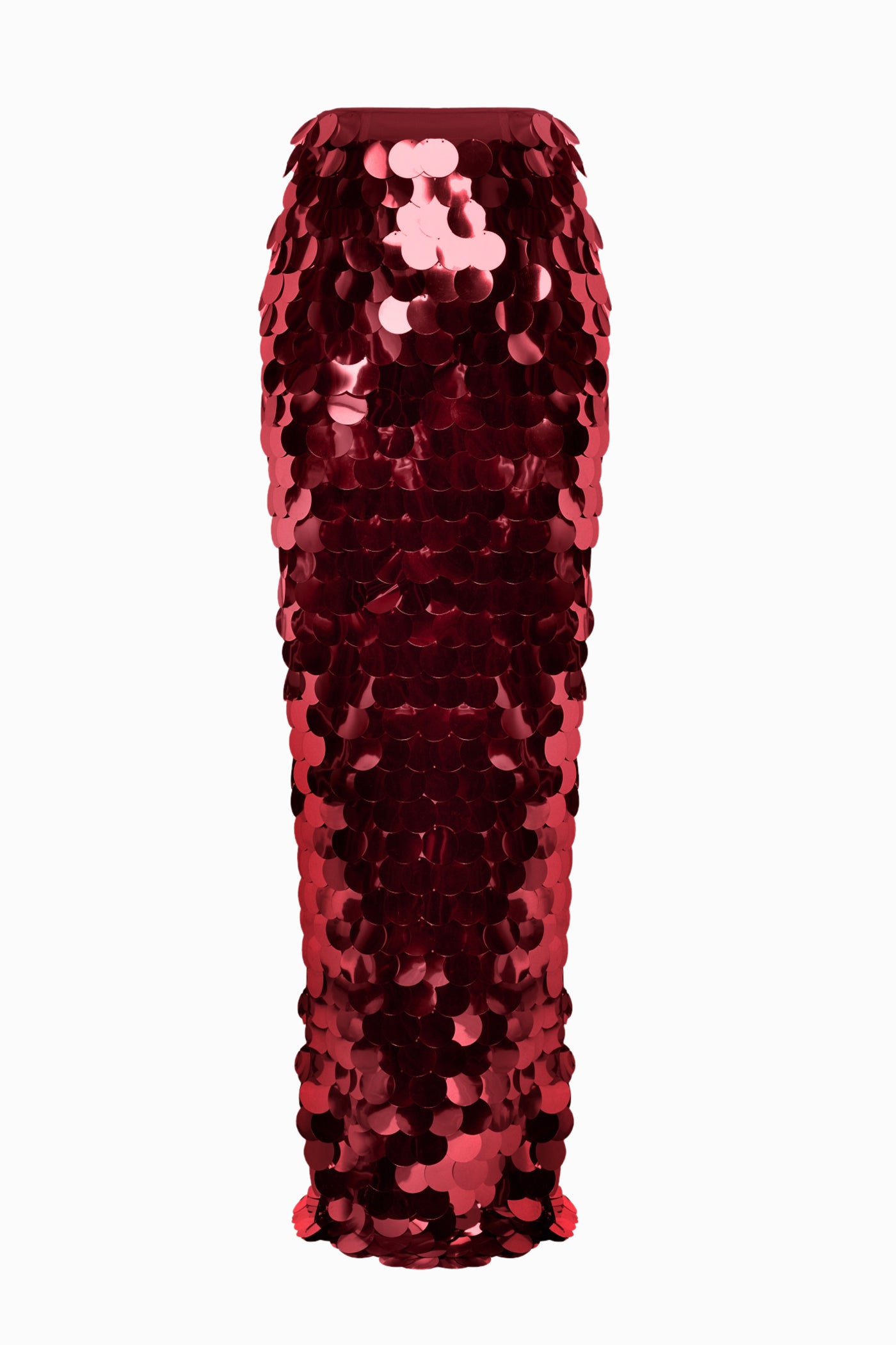 SEQUINED MAXI SKIRT BURGUNDY