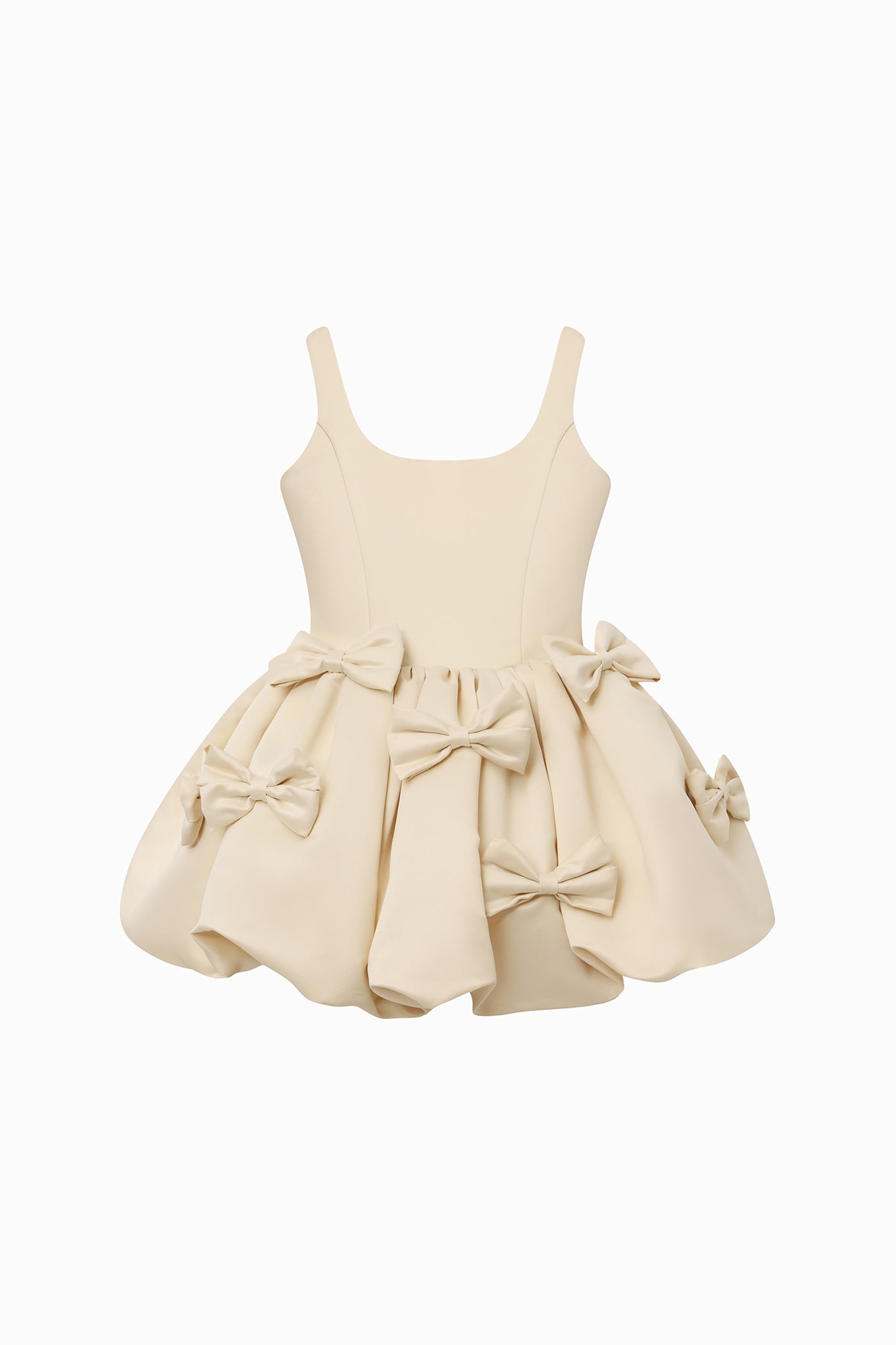 MISS BOW DRESS BEIGE