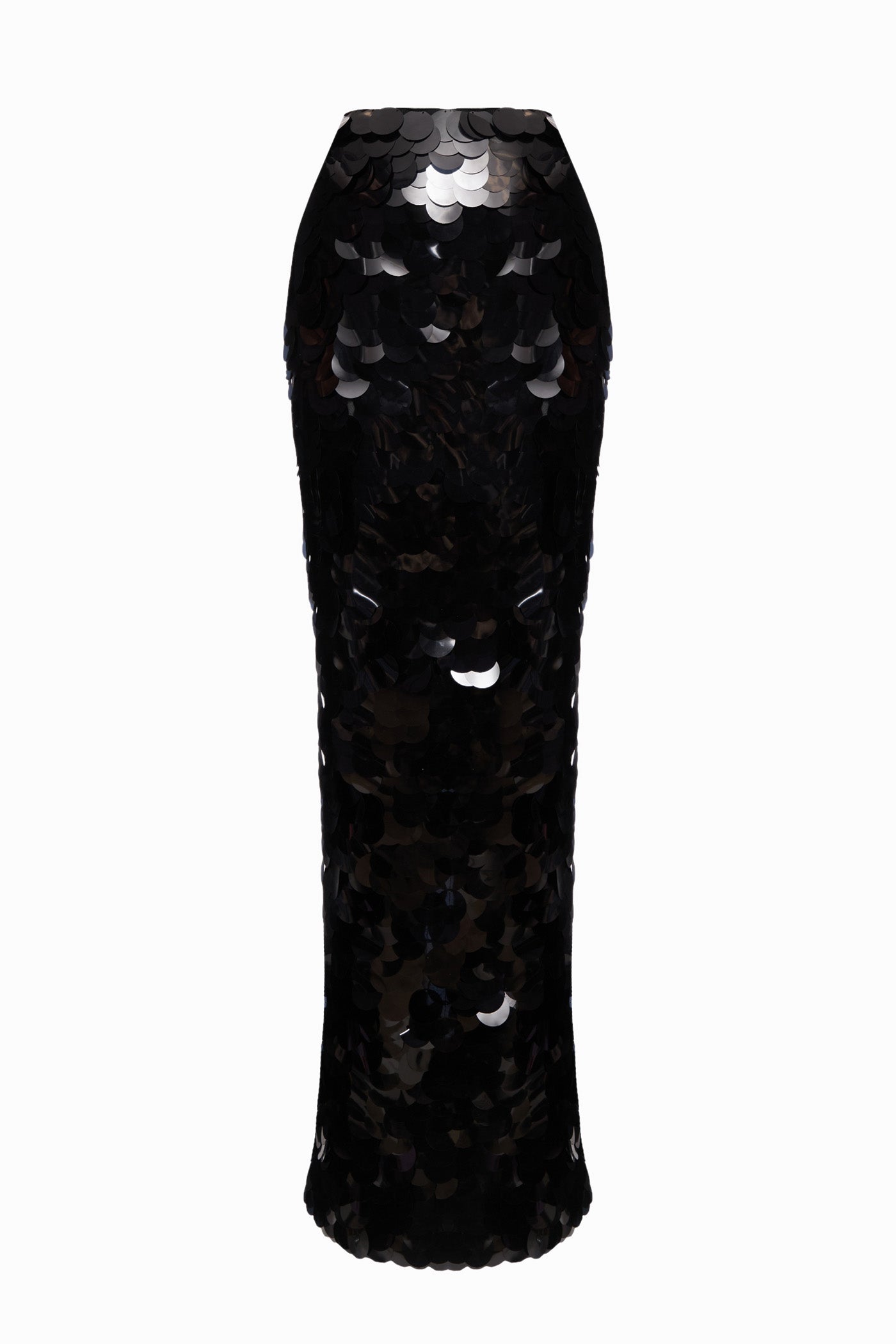 SEQUINED MAXI SKIRT BLACK
