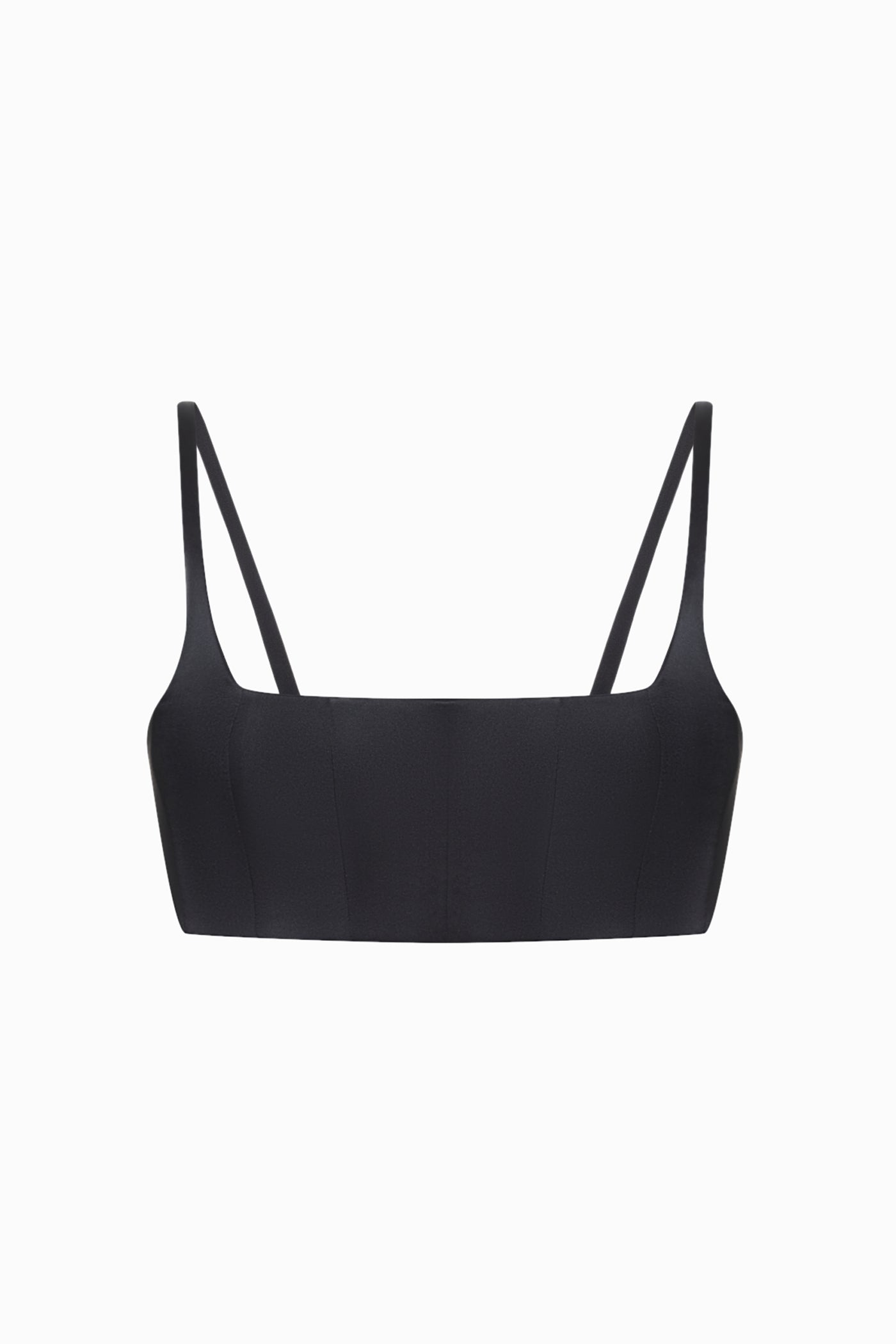 SOFT SATIN TOP WITH STRAPS BLACK