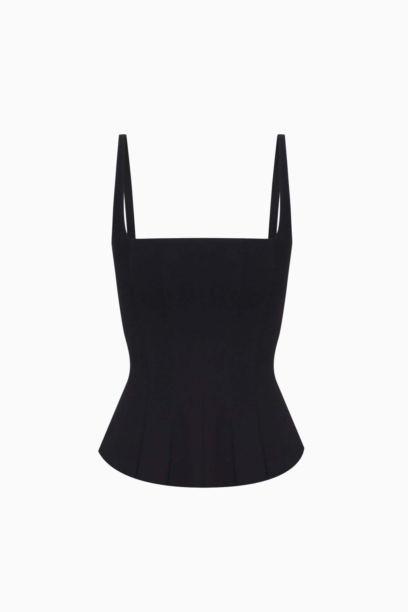 MATT SILK CORSET TOP WITH STRAPS BLACK