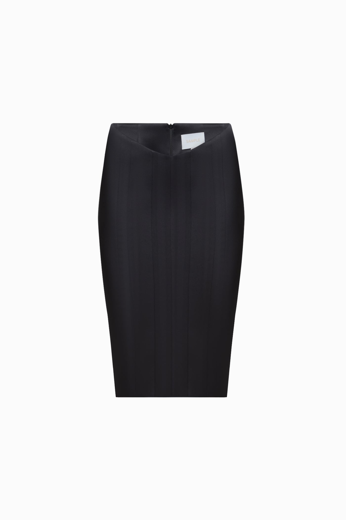 SOFT SATIN MIDI SKIRT BLACK