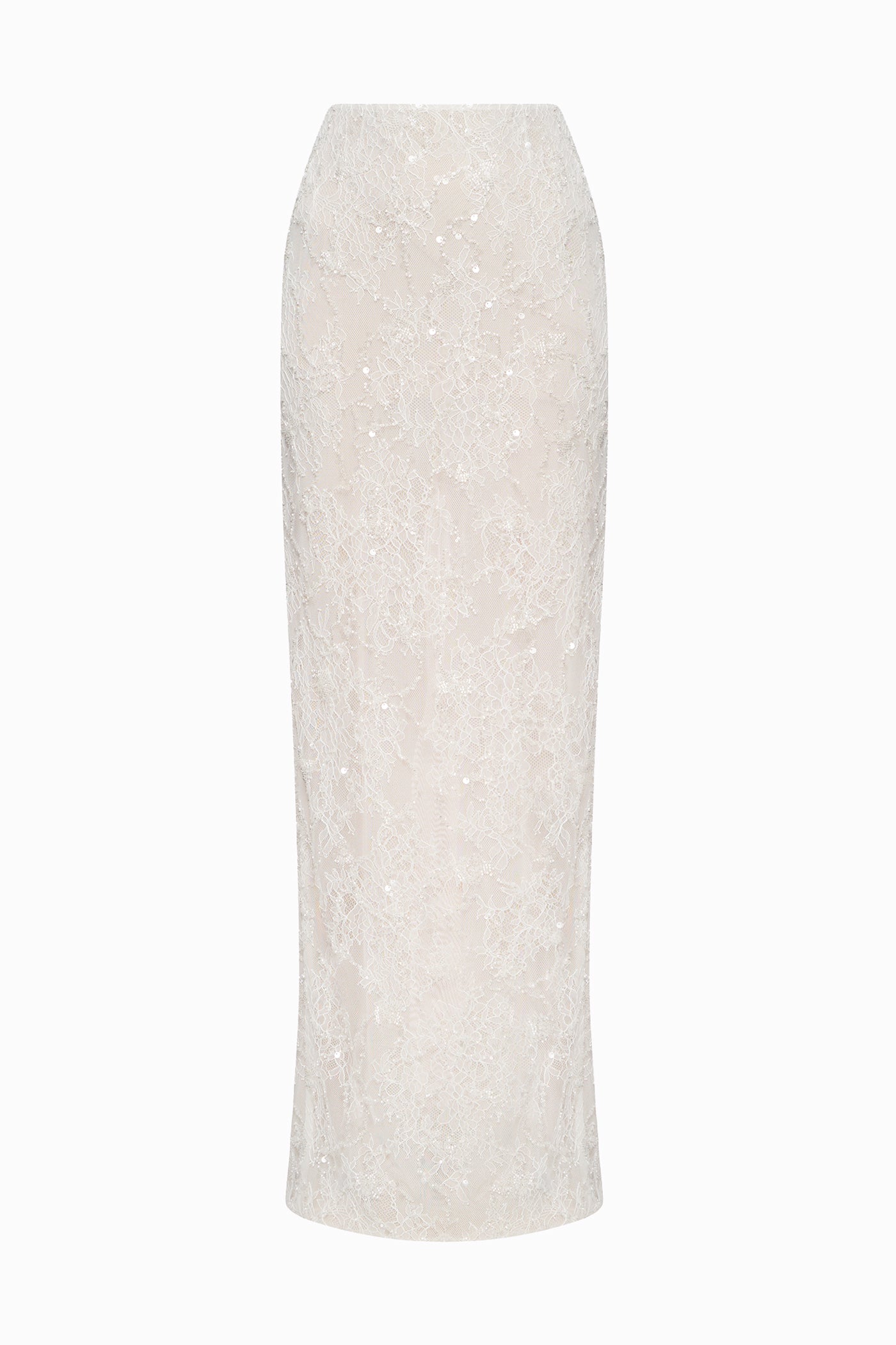 SEQUINED LACE MAXI SKIRT