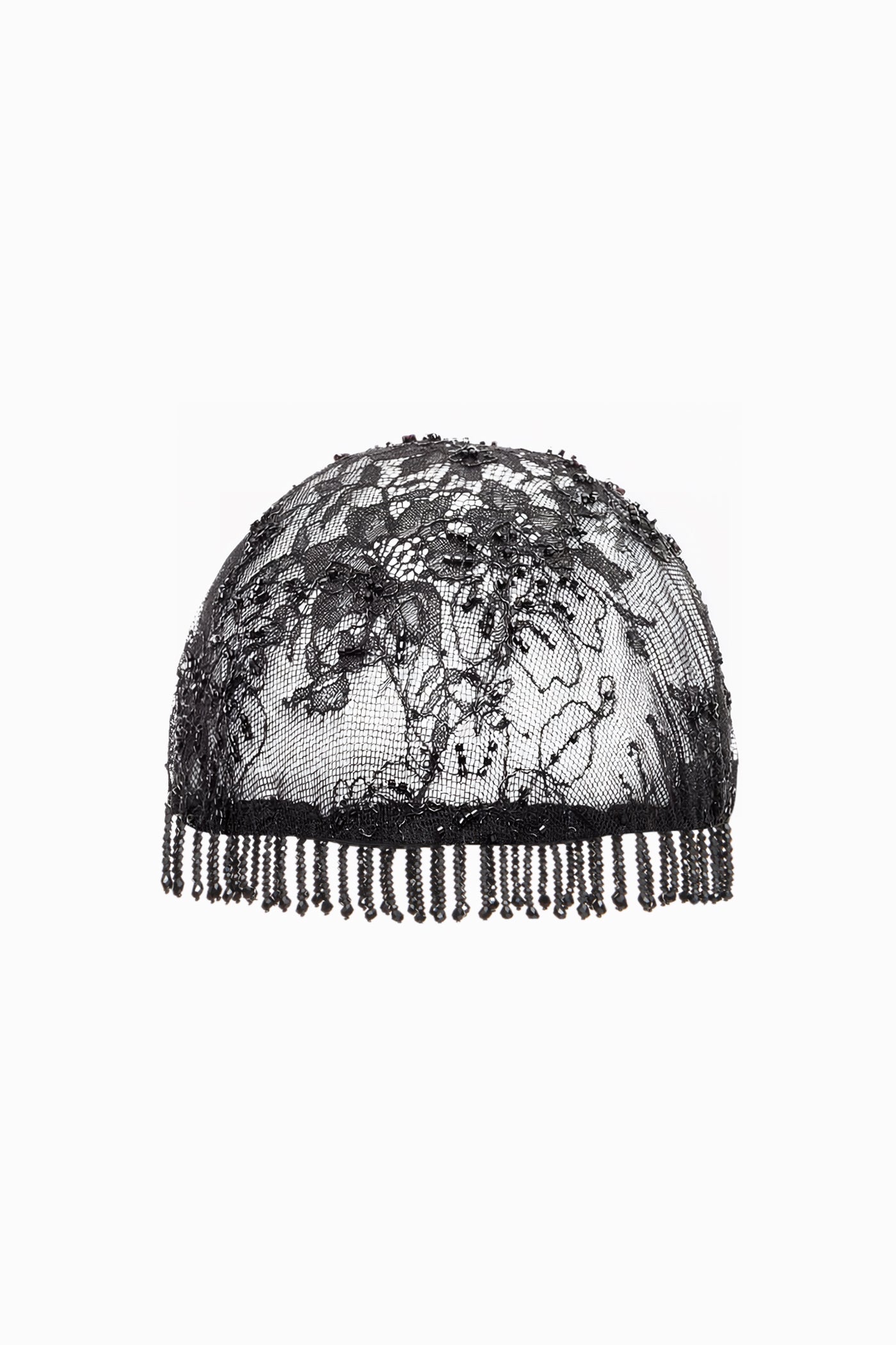 SEQUINED LACE HAT BLACK