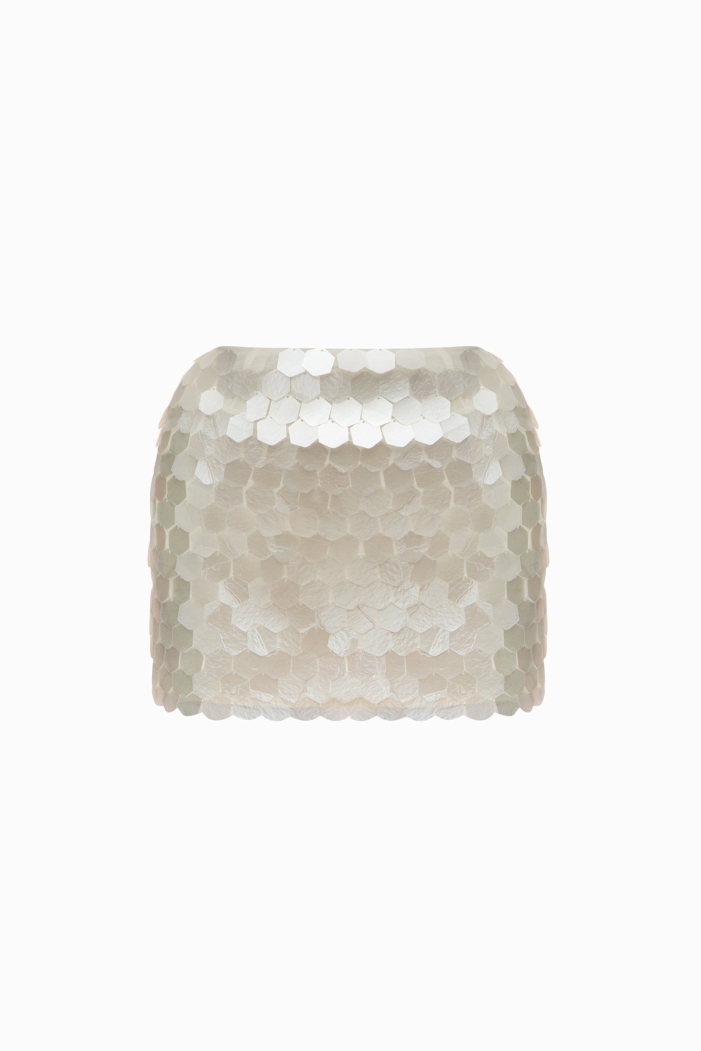 PADDED SEQUINED MINI SKIRT