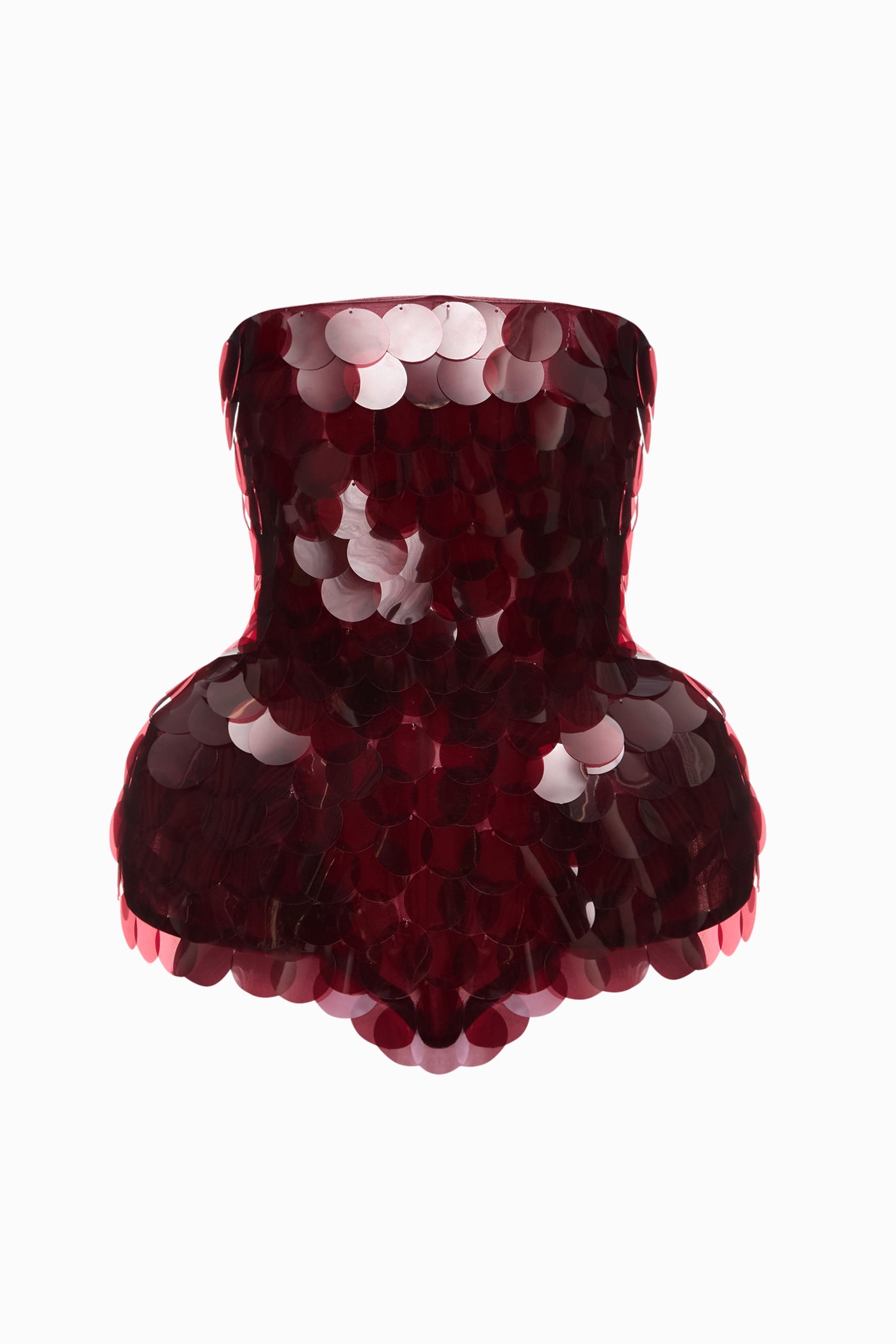 SEQUINED CORSET BURGUNDY