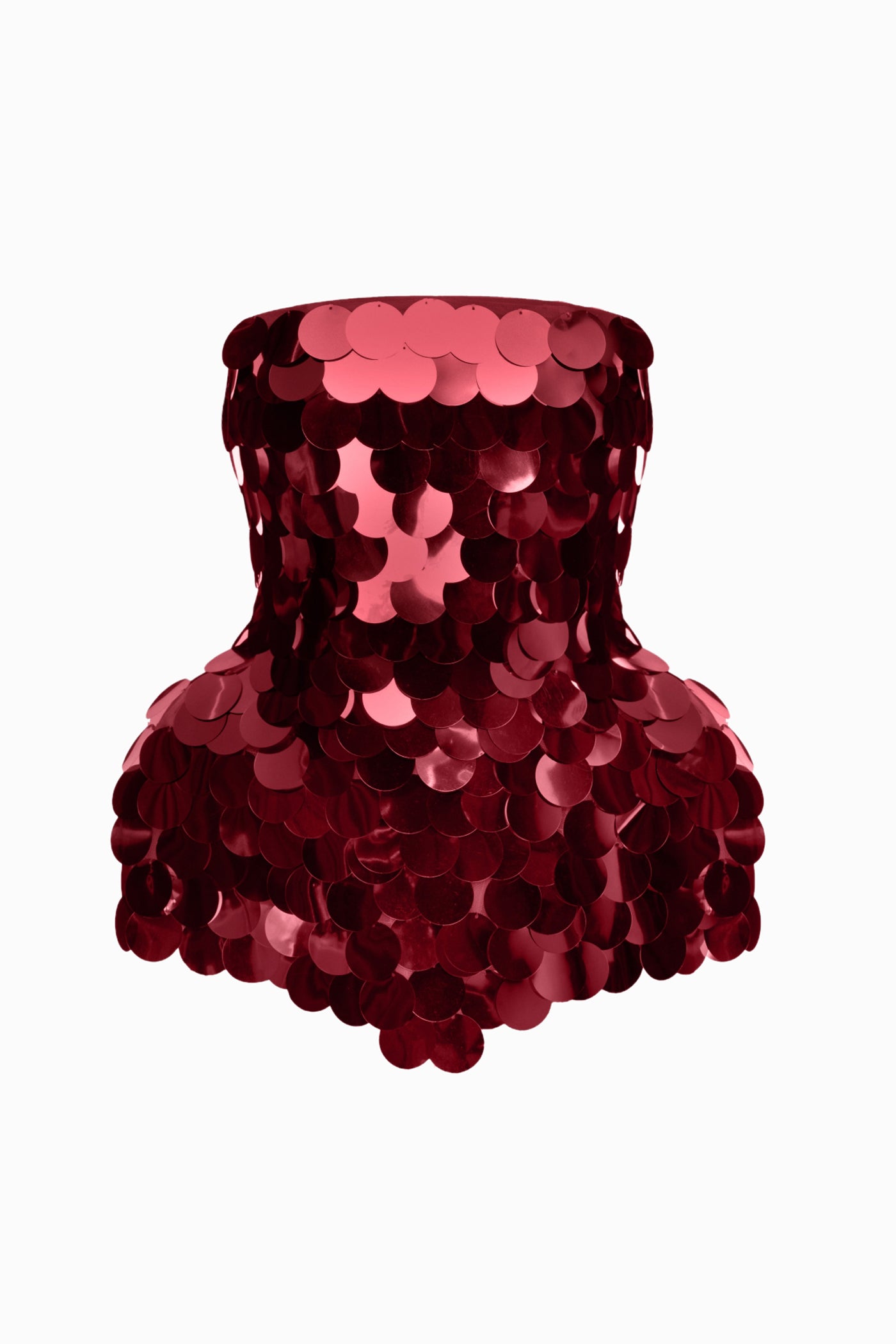 SEQUINED CORSET BURGUNDY