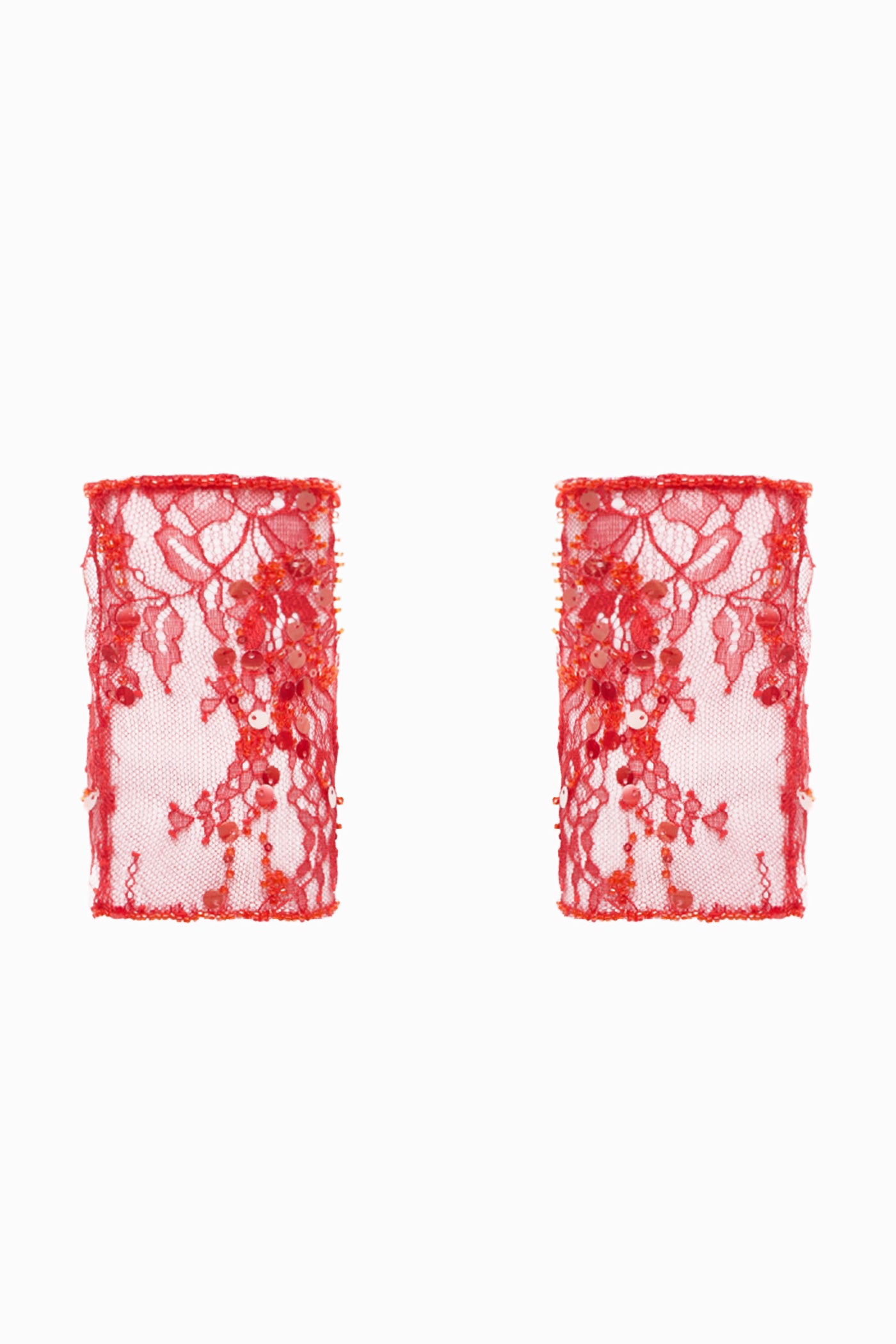 LACE MITTENS RED