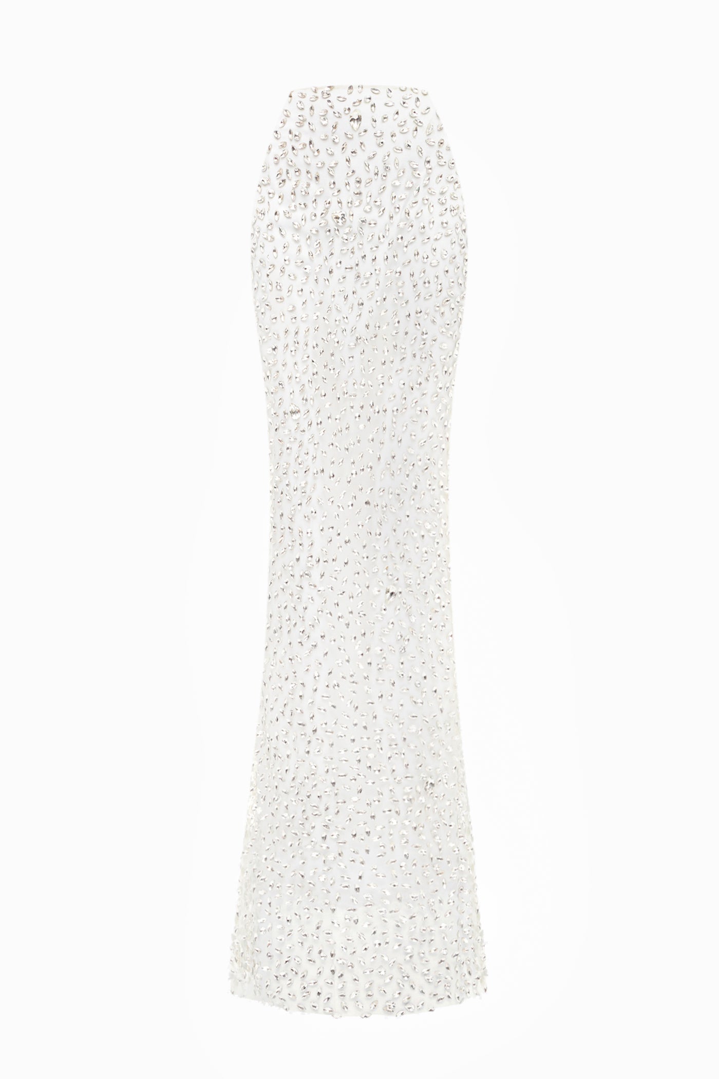 MAXI SKIRT WITH RHINESTONES WHITE