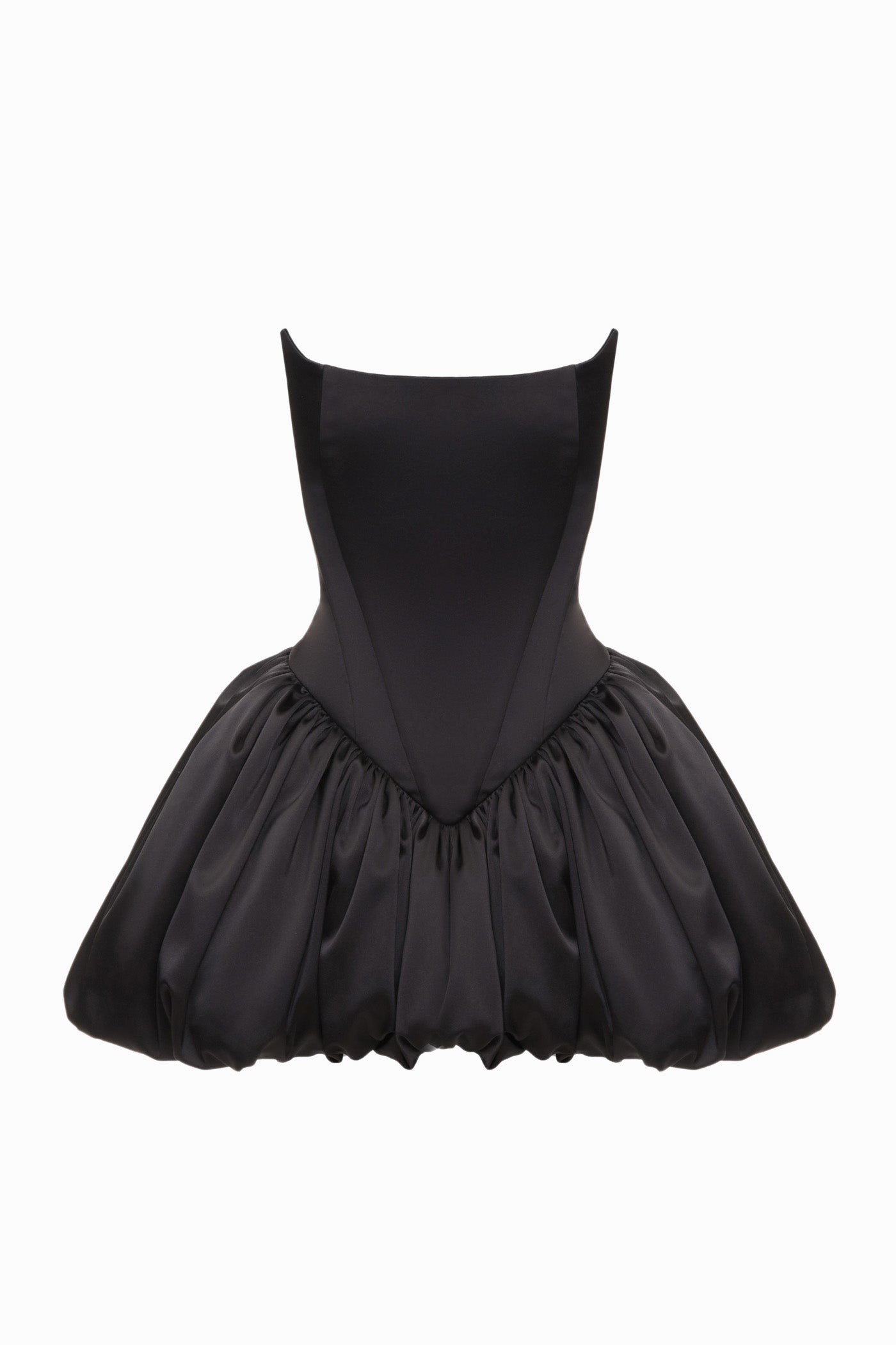 REBECCA TRANSFORMER SILK CORSET TOP-TO-DRESS BLACK