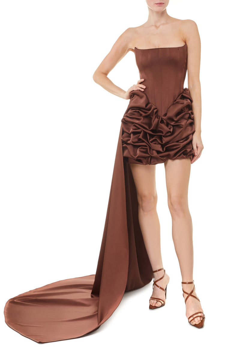 TRAIL FOR LUCKY DRESS BROWN