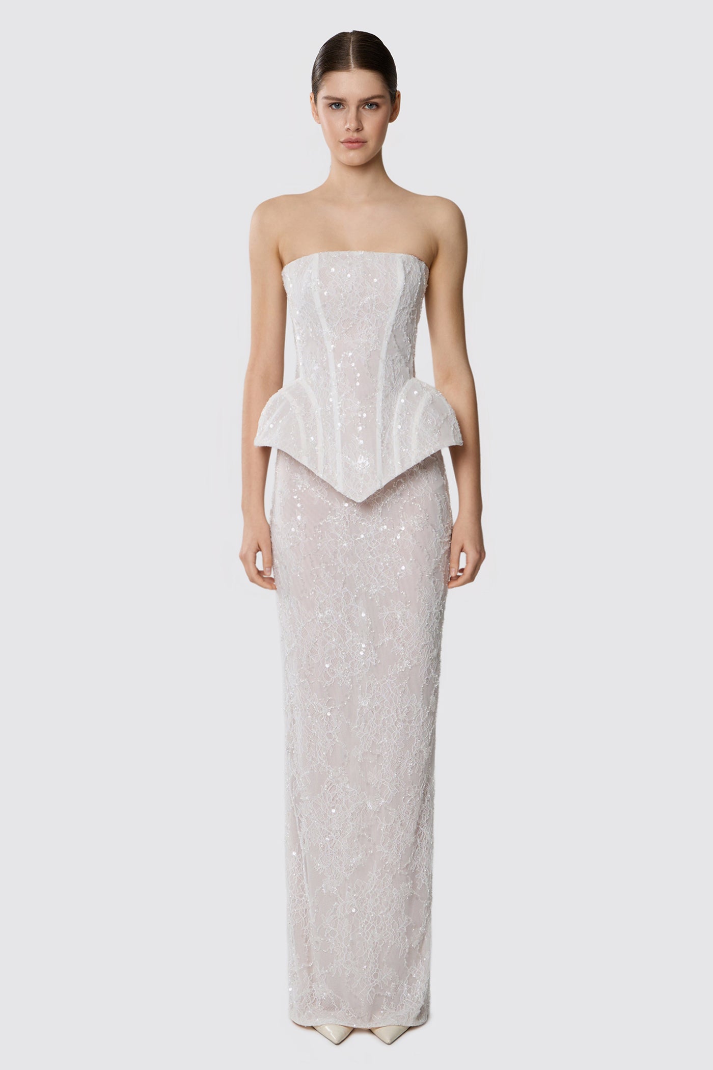 KAT SEQUINED LACE CORSET