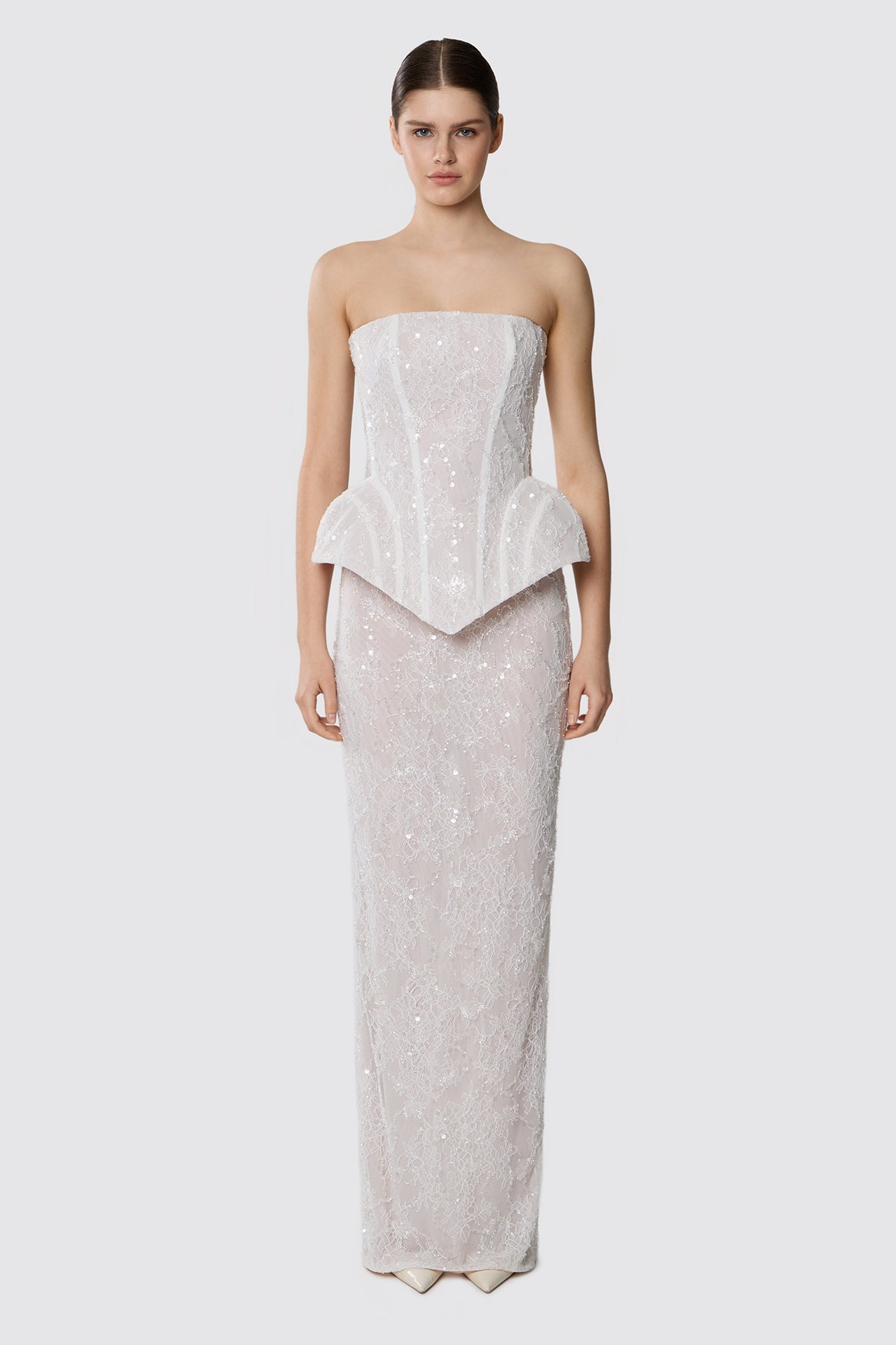 SEQUINED LACE MAXI SKIRT