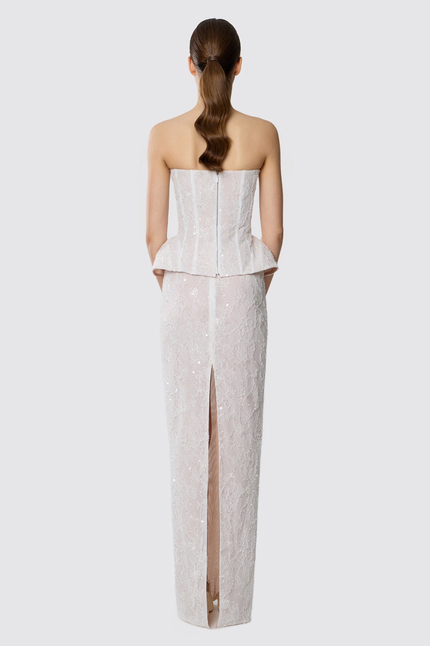 SEQUINED LACE MAXI SKIRT