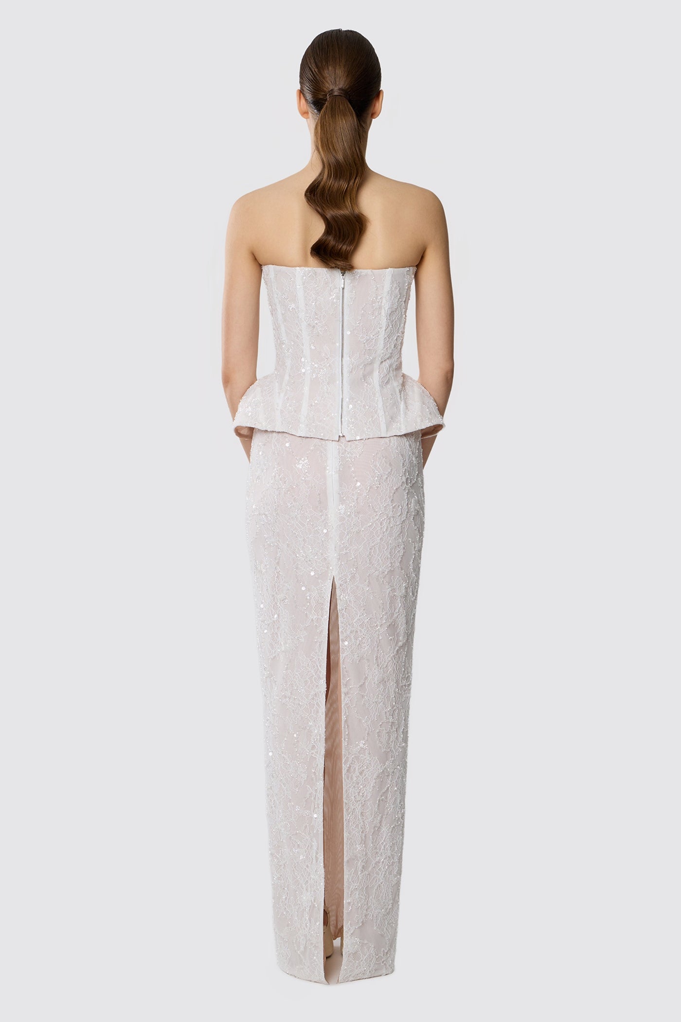 SEQUINED LACE MAXI SKIRT