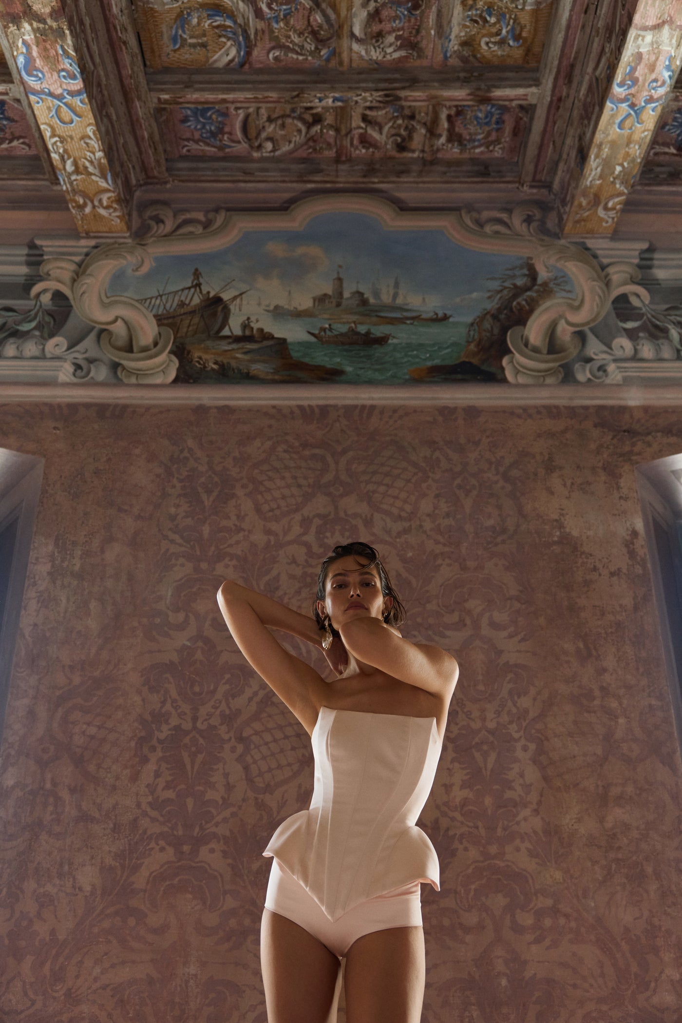 SATIN PANTS BLUSH PINK