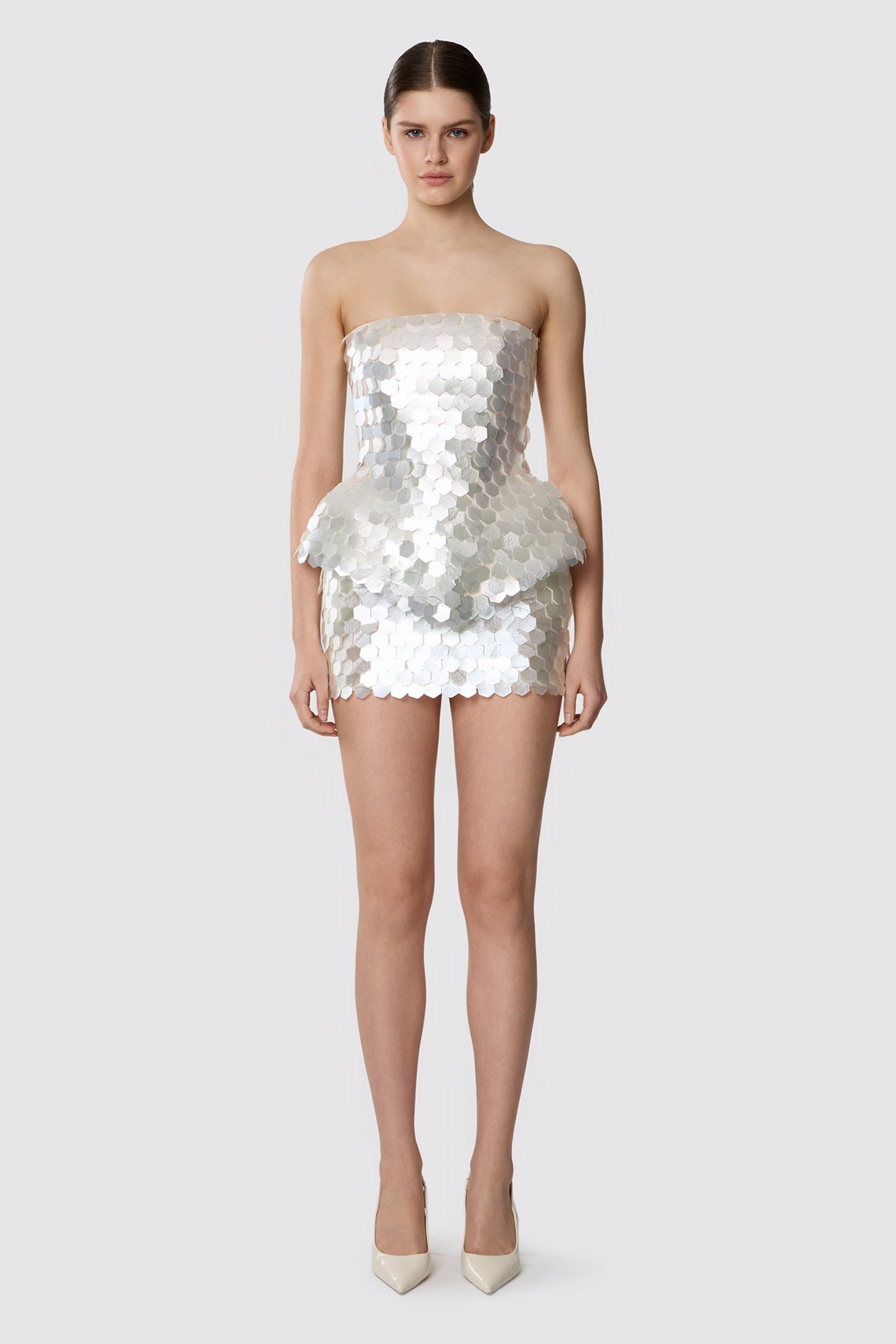 PADDED SEQUINED MINI SKIRT