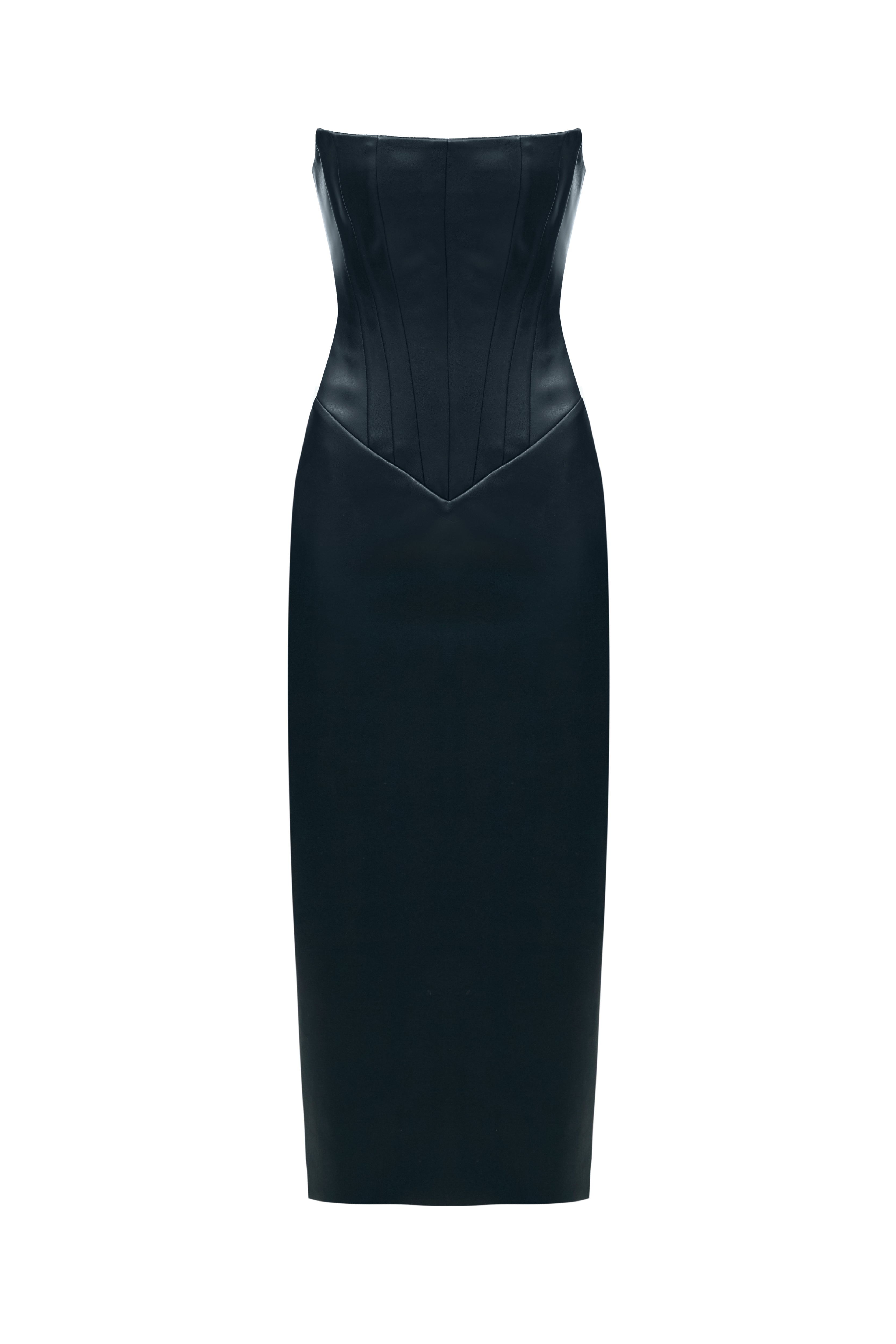 TWO SIDED TIBI MIDI DRESS NAVY-BLUE