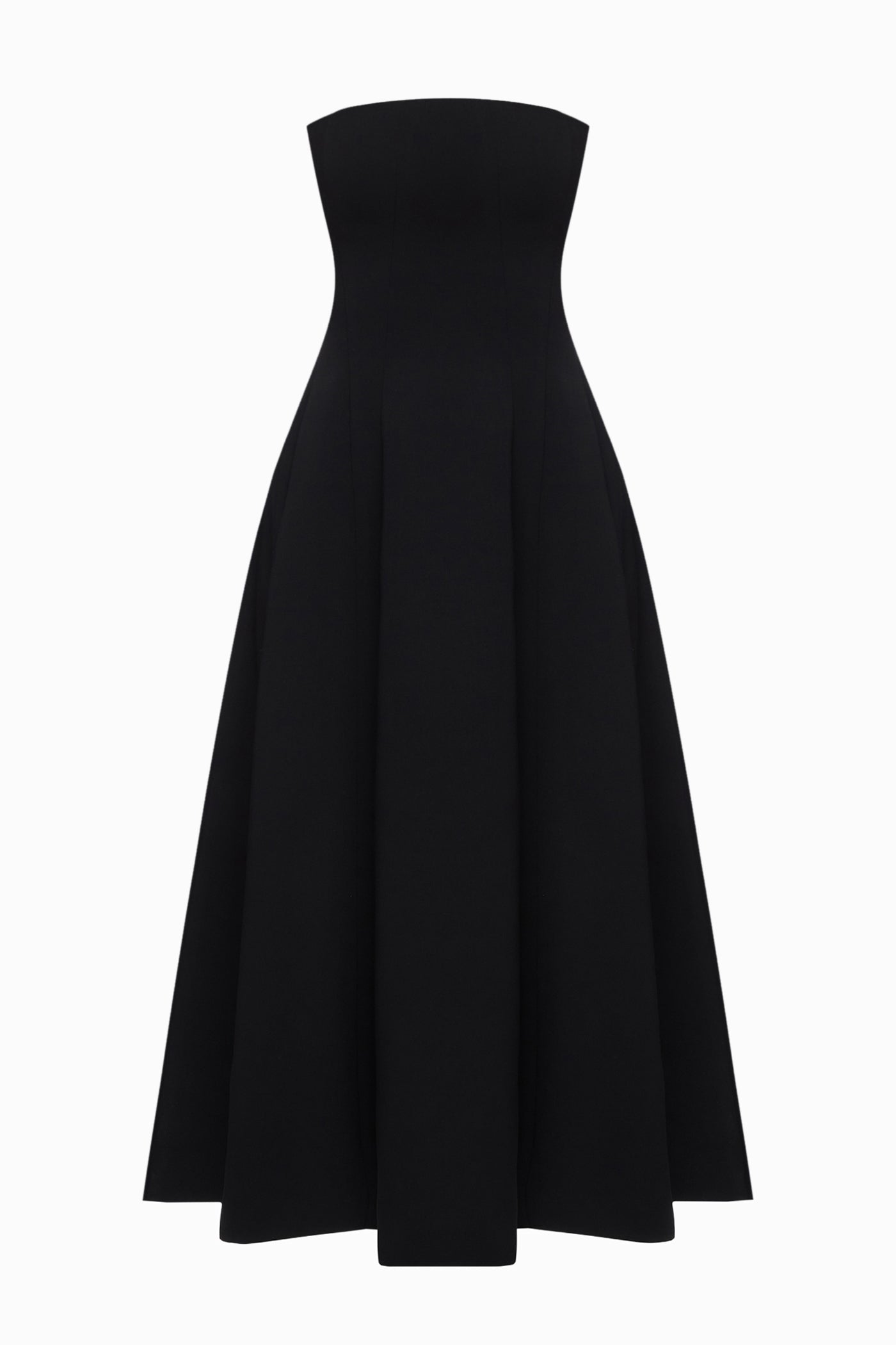 CORSET MIDI DRESS WITH POCKETS Black L