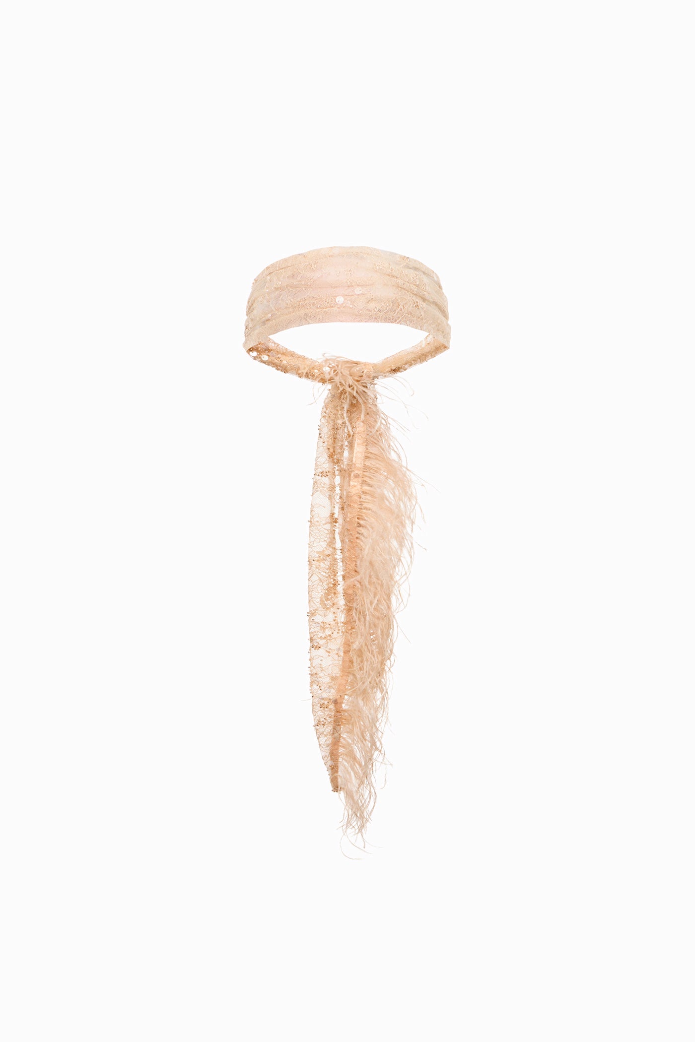 FEATHERED LACE BAND BEIGE