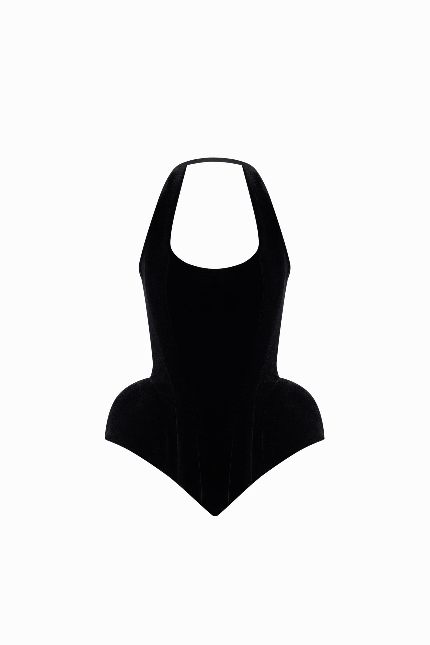 HALTERNECK VELVET CORSET BLACK