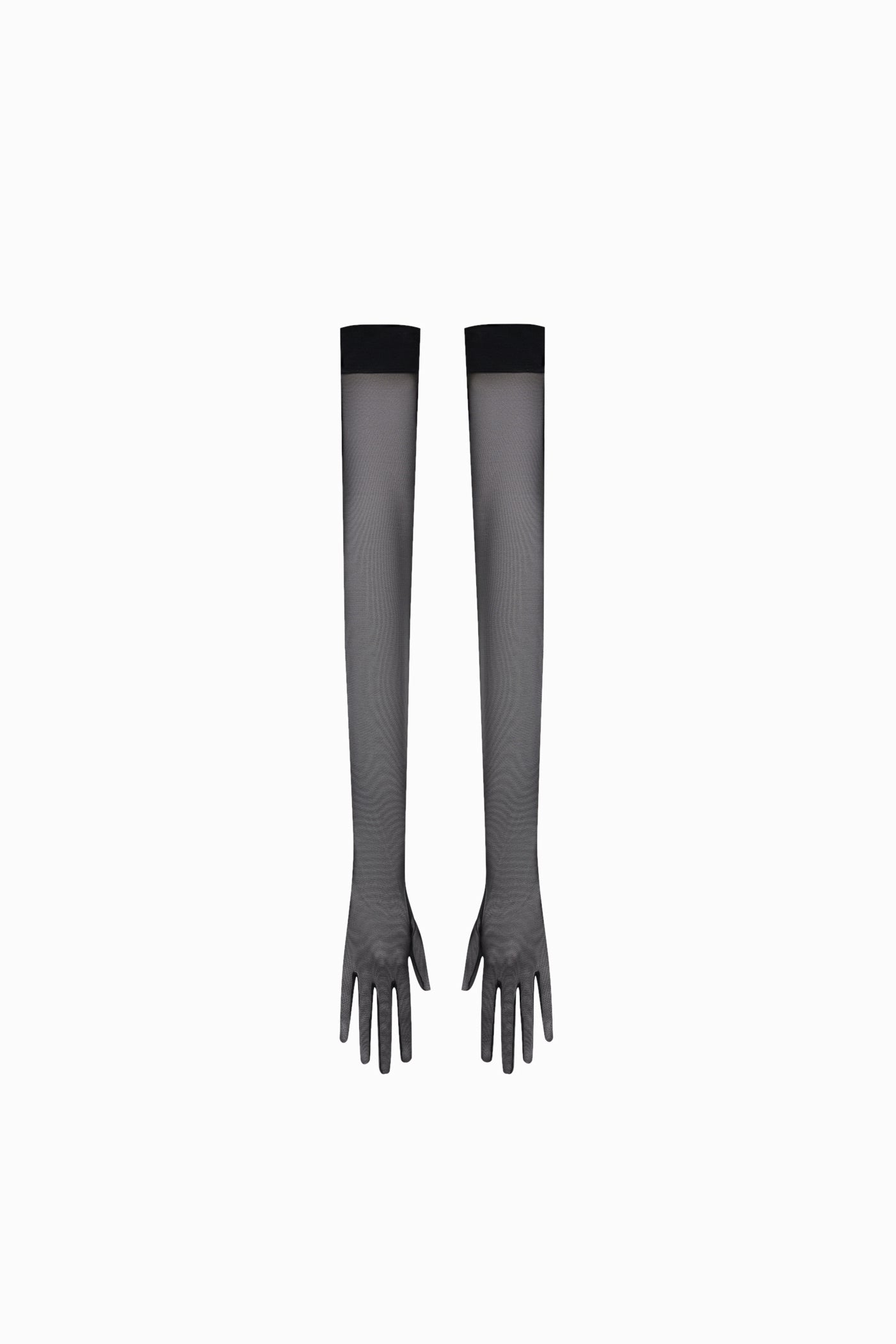 LONG MESH GLOVES WITH CUFF BLACK