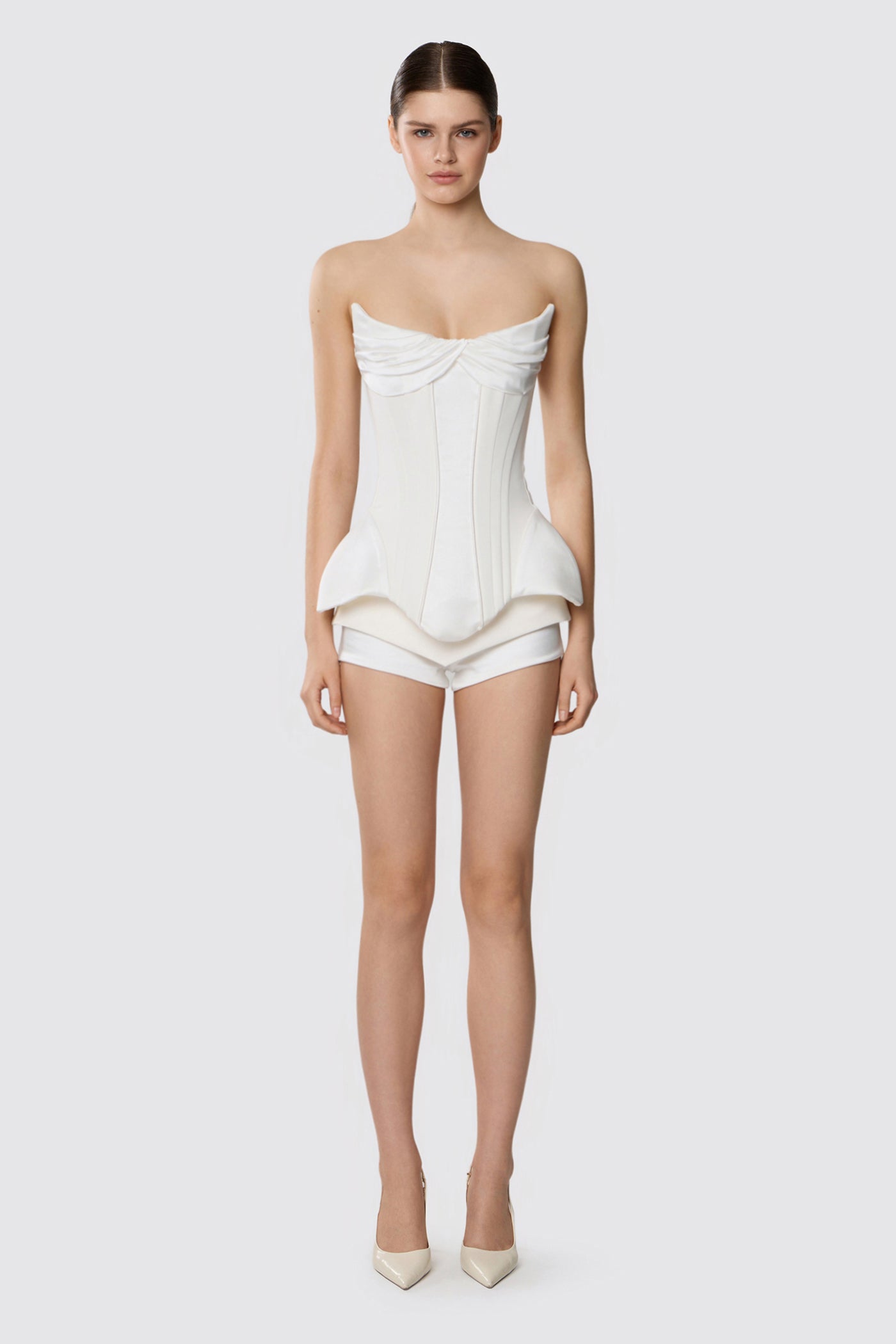 DOUBLE MATT SILK PANTS WHITE