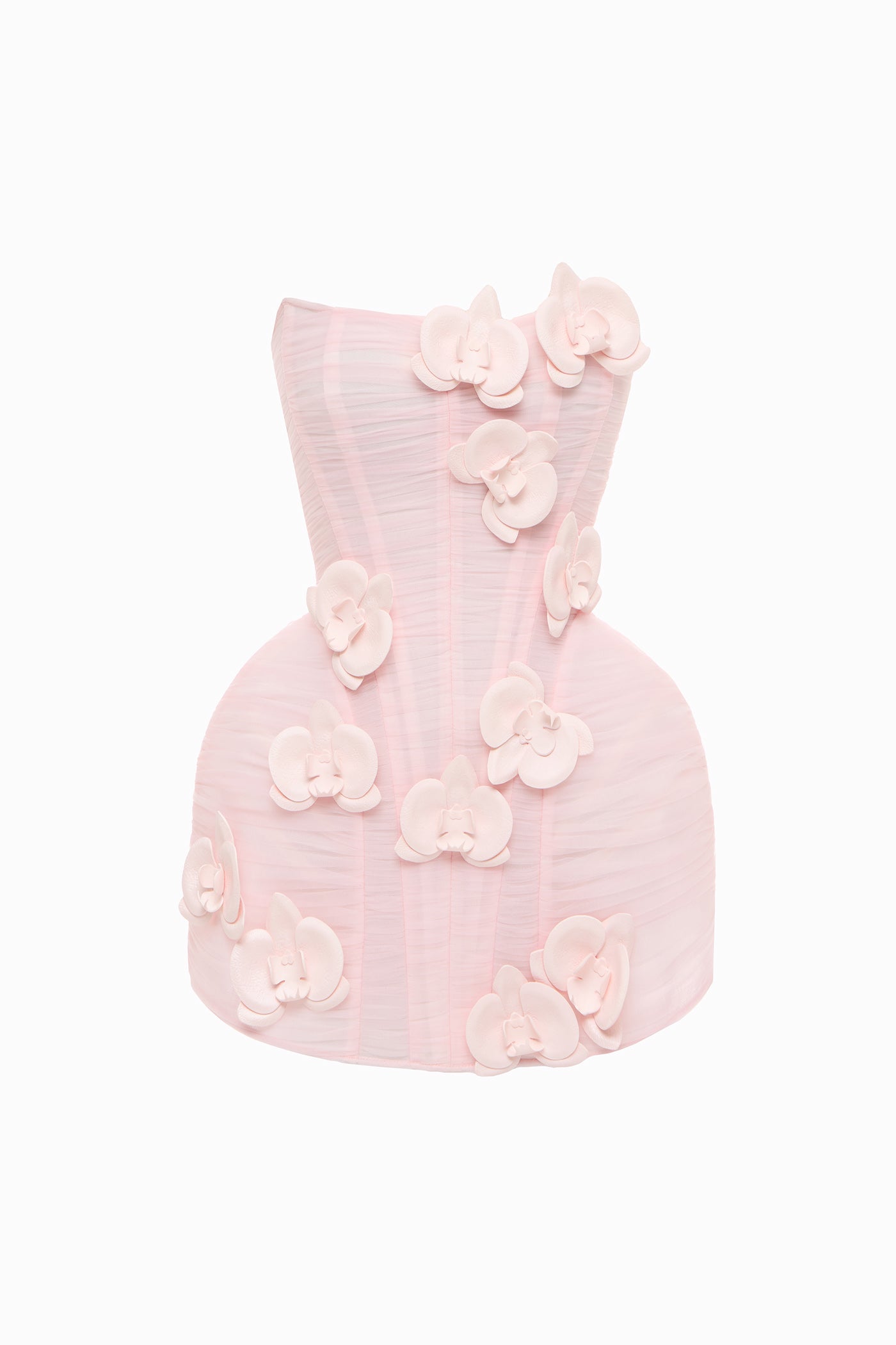 EVA TULLE DRESS WITH ORCHIDS PINK