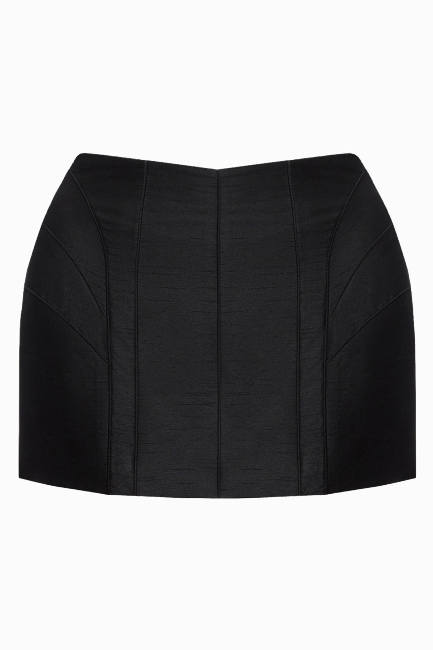 PADDED TAFFETA MINI SKIRT BLACK