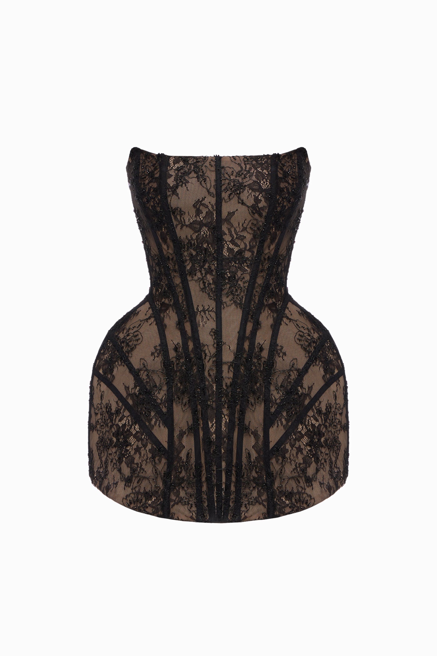 EVA SEQUINED LACE DRESS BLACK