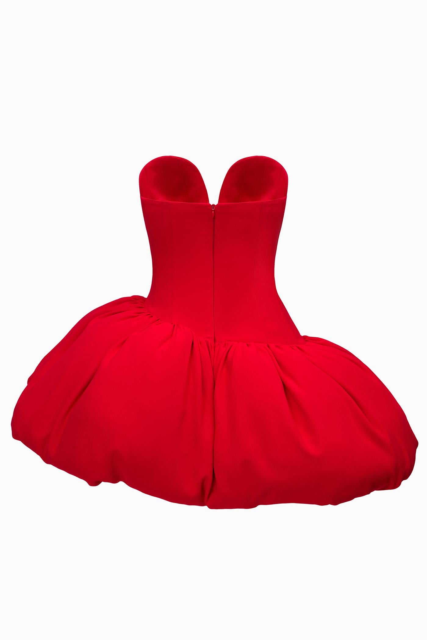SASHA MATT SILK DRESS IN RED