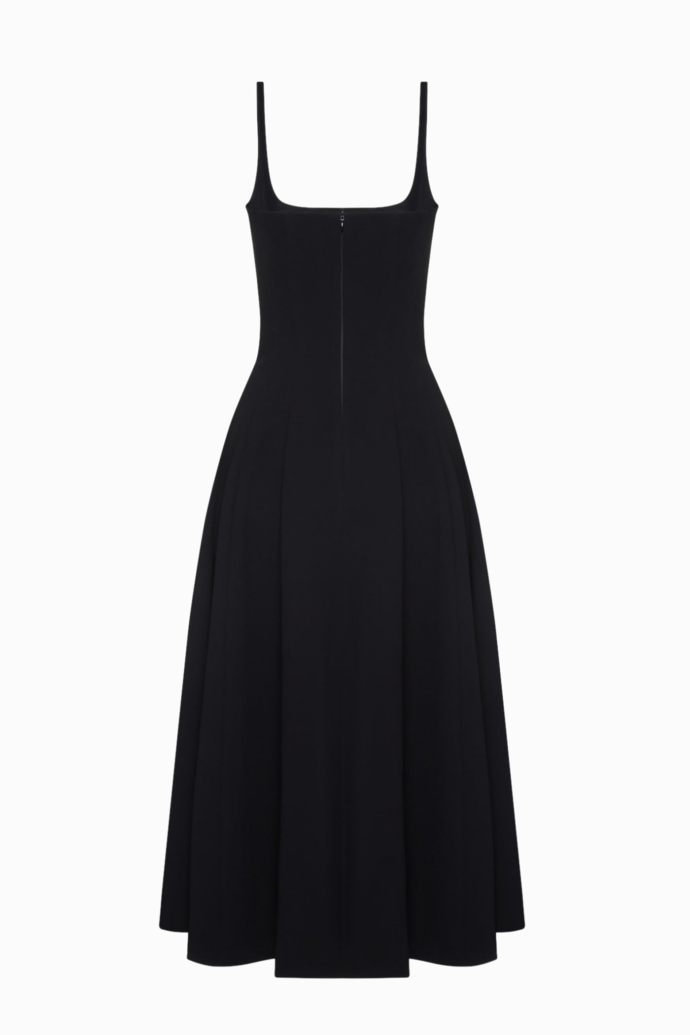 MIDI DRESS WITH STRAPS BLACK