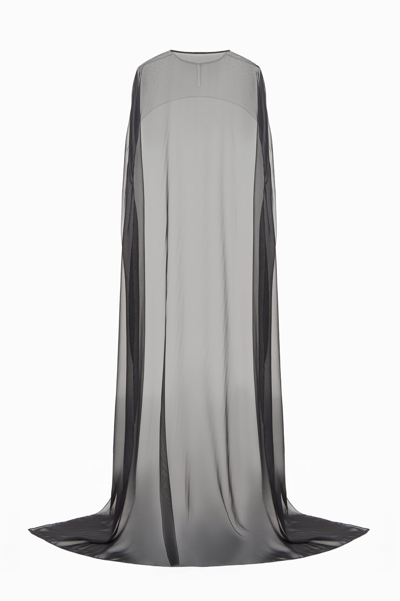 CHIFFON LONG CAPE BLACK