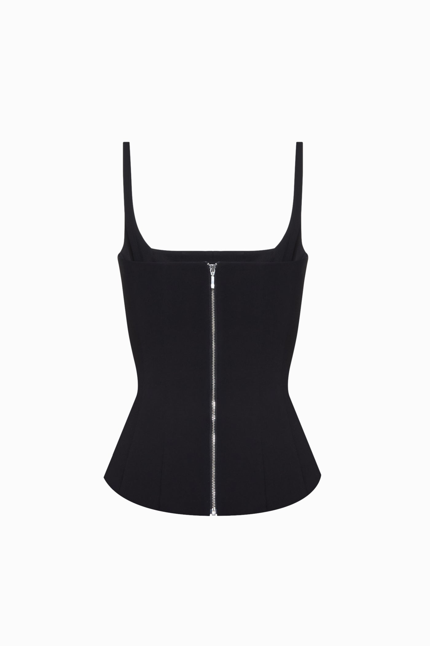 MATT SILK CORSET TOP WITH STRAPS BLACK