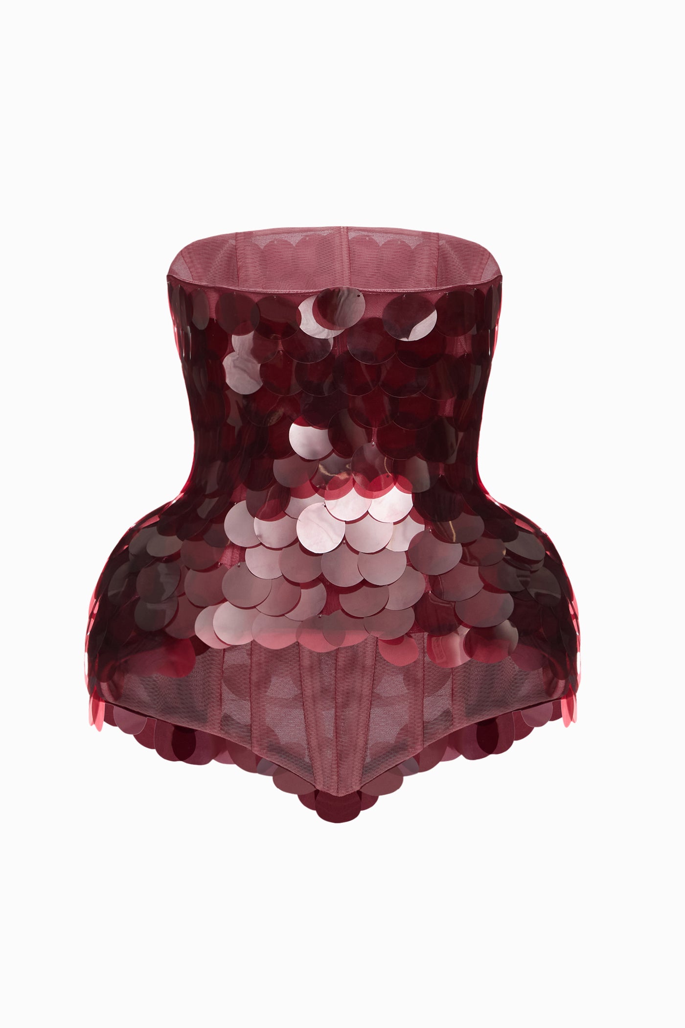 SEQUINED CORSET BURGUNDY