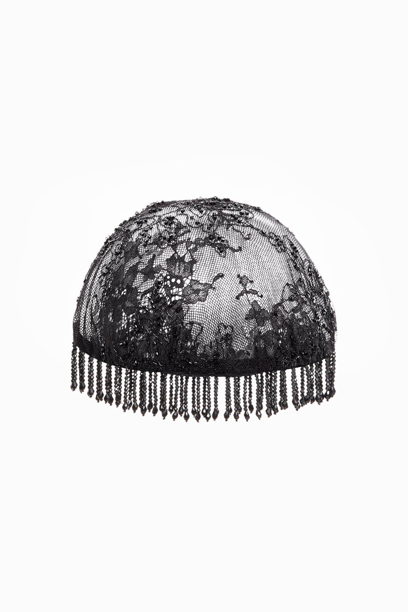 SEQUINED LACE HAT BLACK