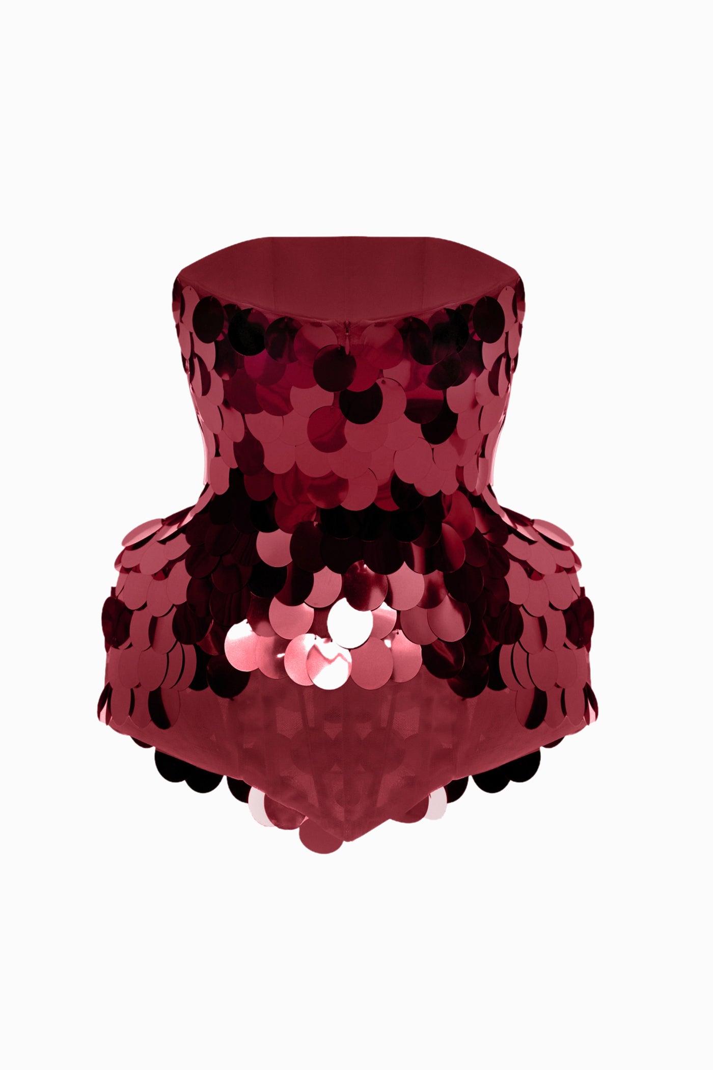 SEQUINED CORSET BURGUNDY