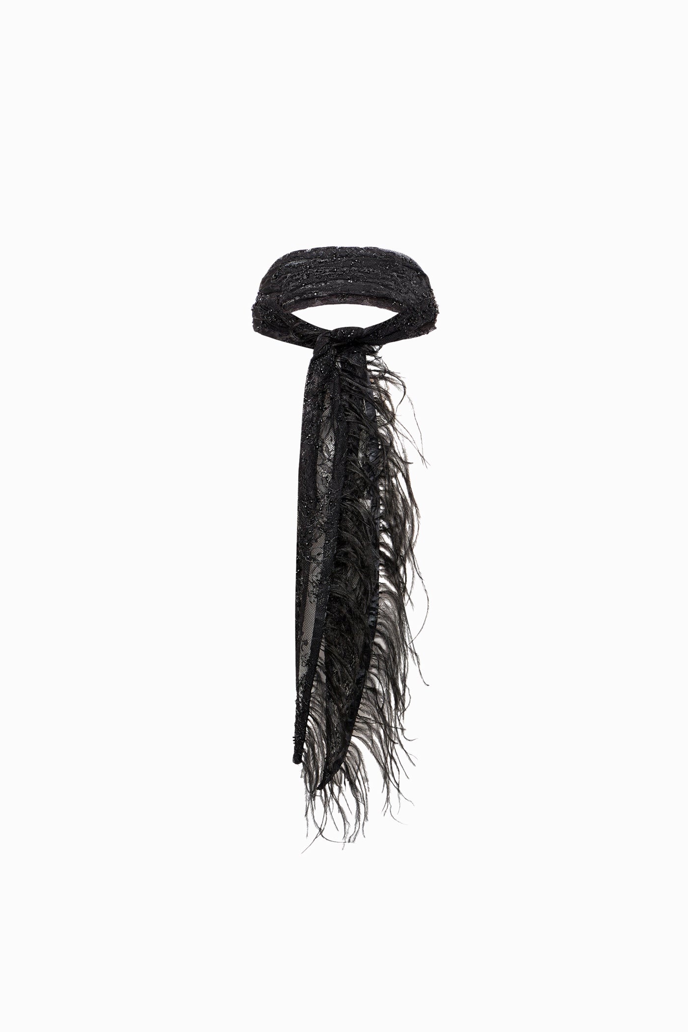 FEATHERED LACE BAND BLACK