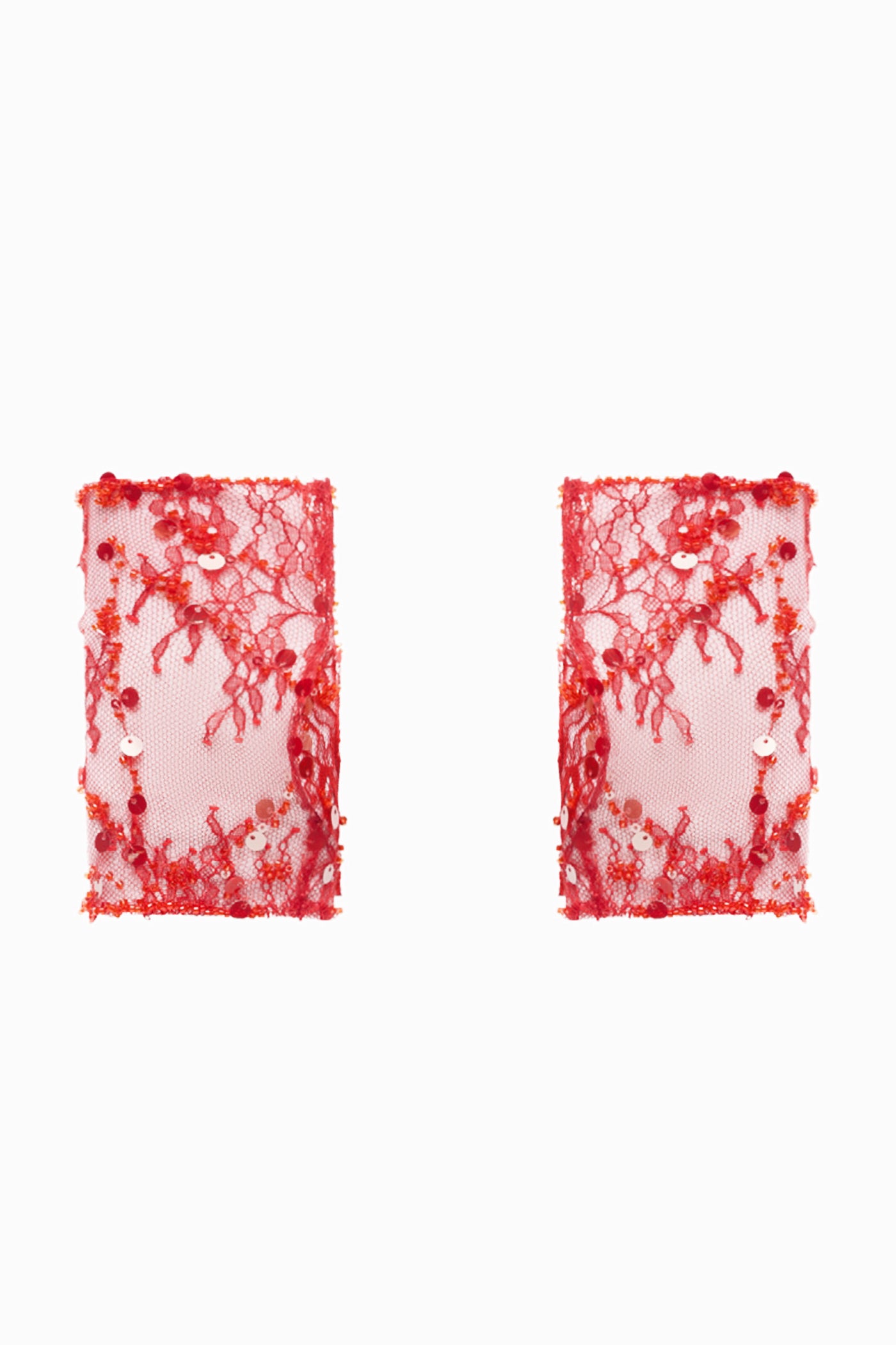 LACE MITTENS RED