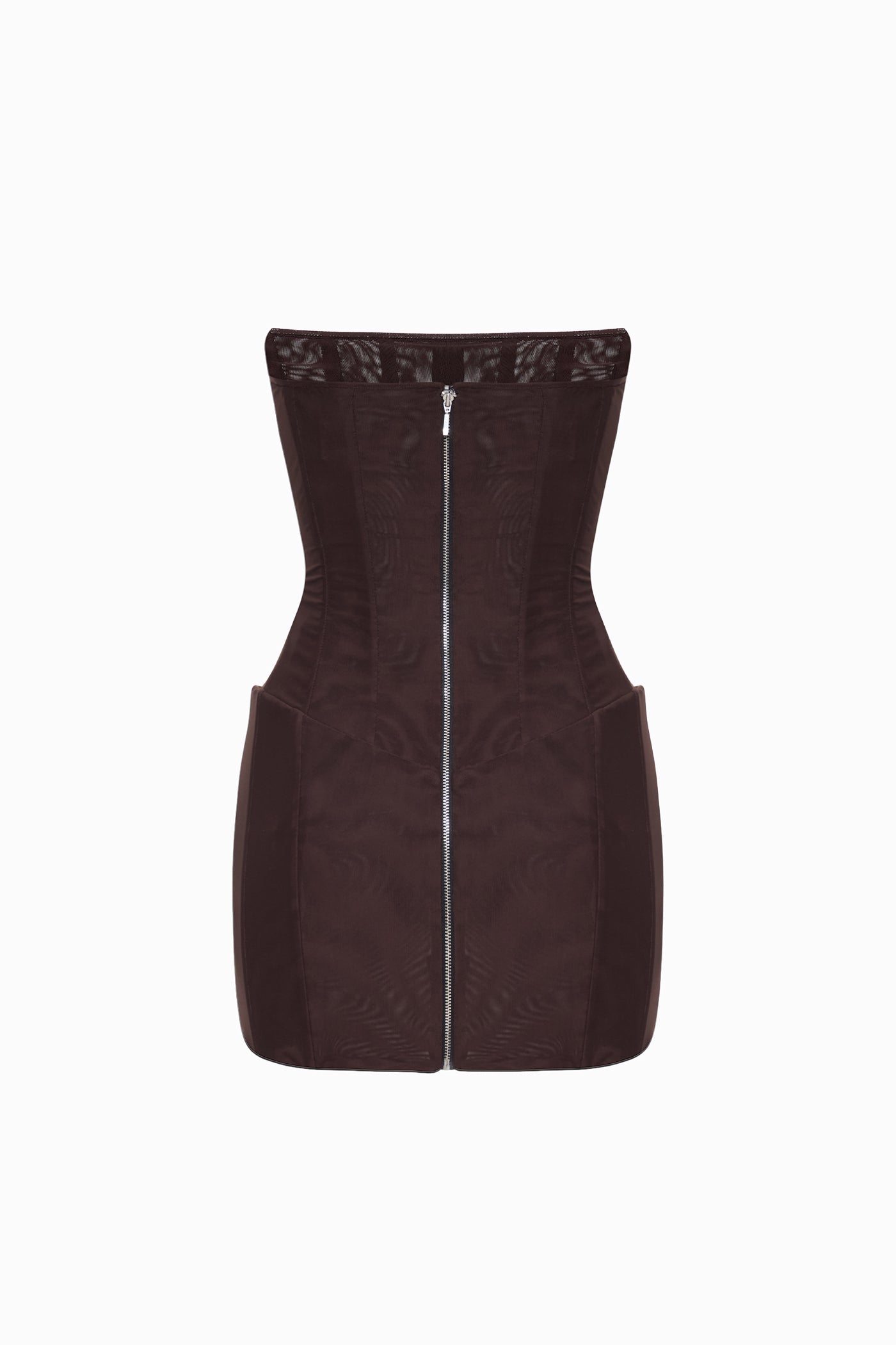 CAMILLE MESH DRESS BROWN