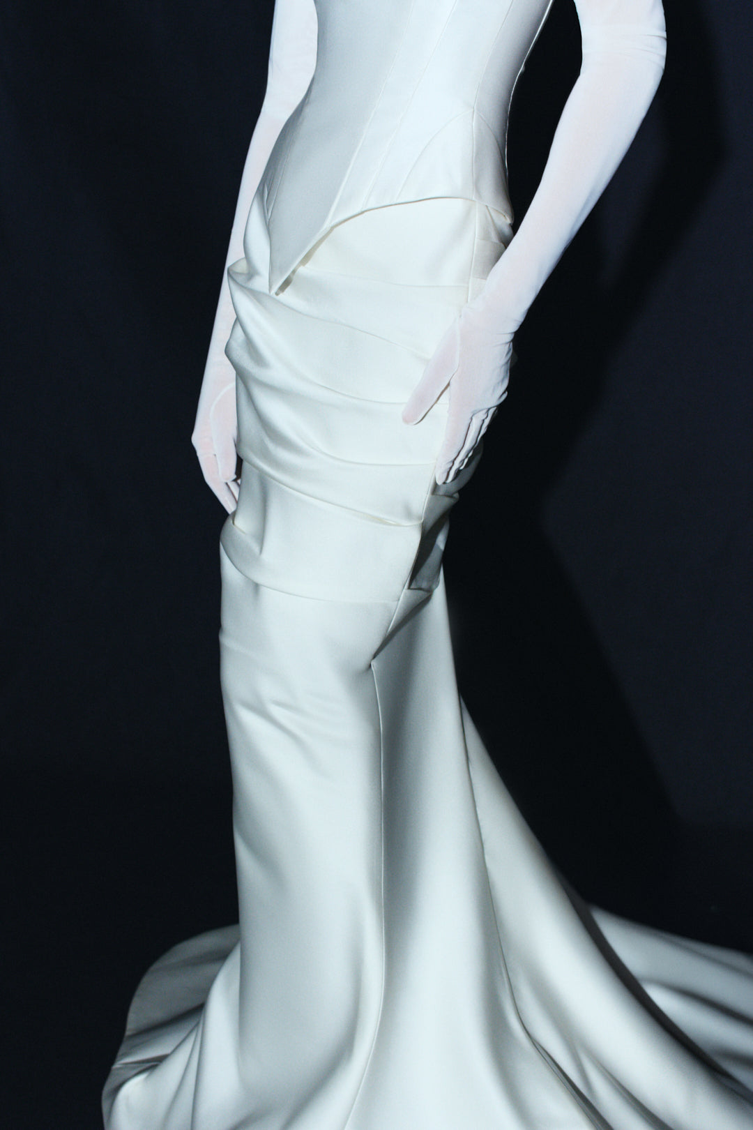 SATIN MAXI SKIRT WITH FOLDS