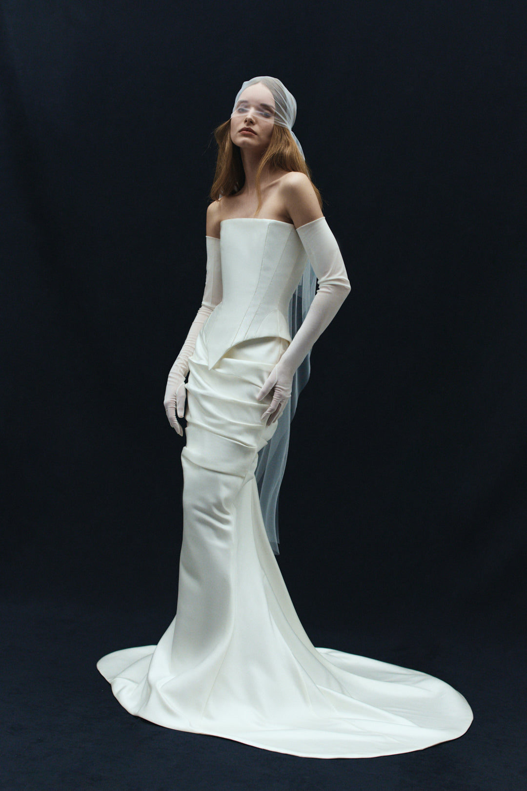 SATIN MAXI SKIRT WITH FOLDS