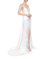 FEATHERS FOR DAFNA DRESS WHITE