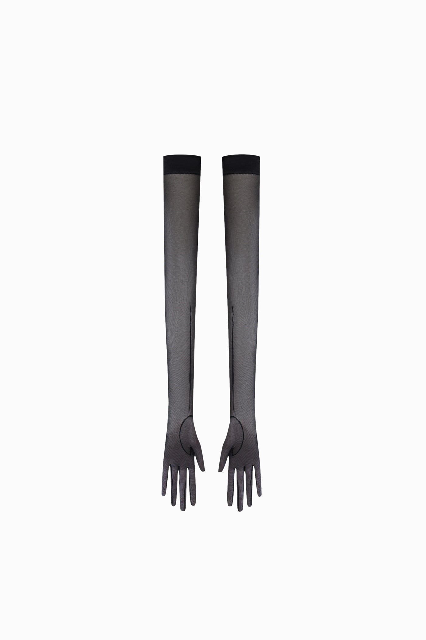 LONG MESH GLOVES WITH CUFF BLACK