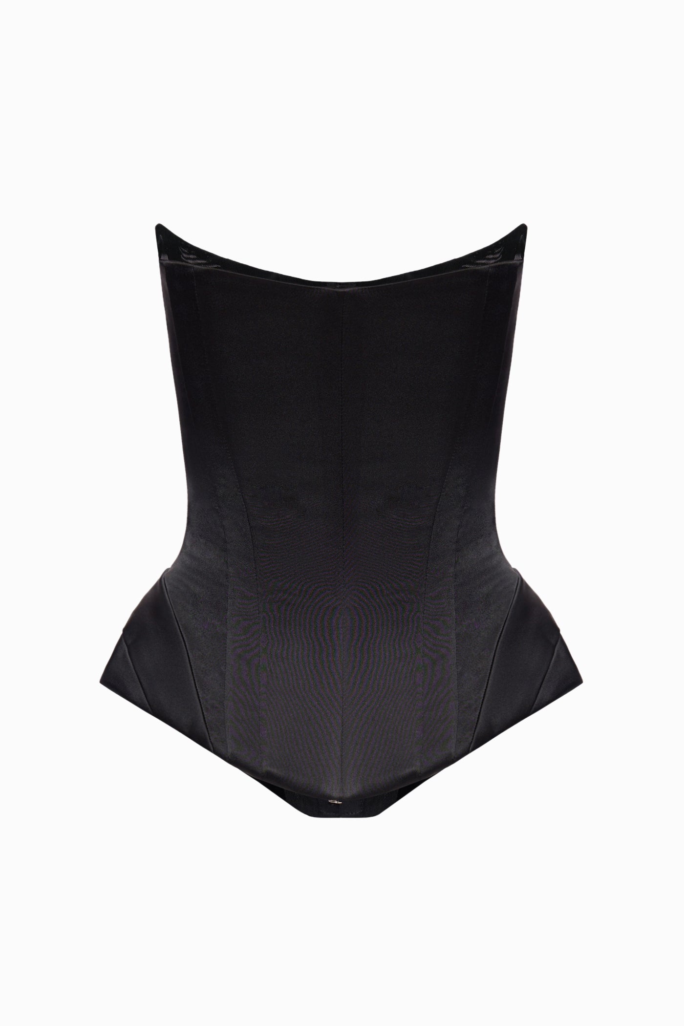 SOFT SATIN CORSET WITH HOOKS BLACK