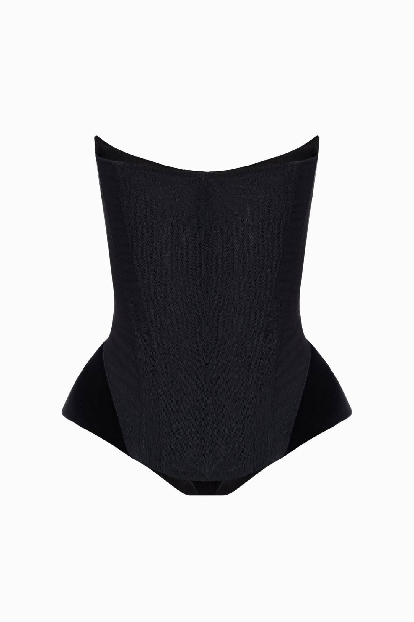 MESH CORSET WITH HOOKS BLACK
