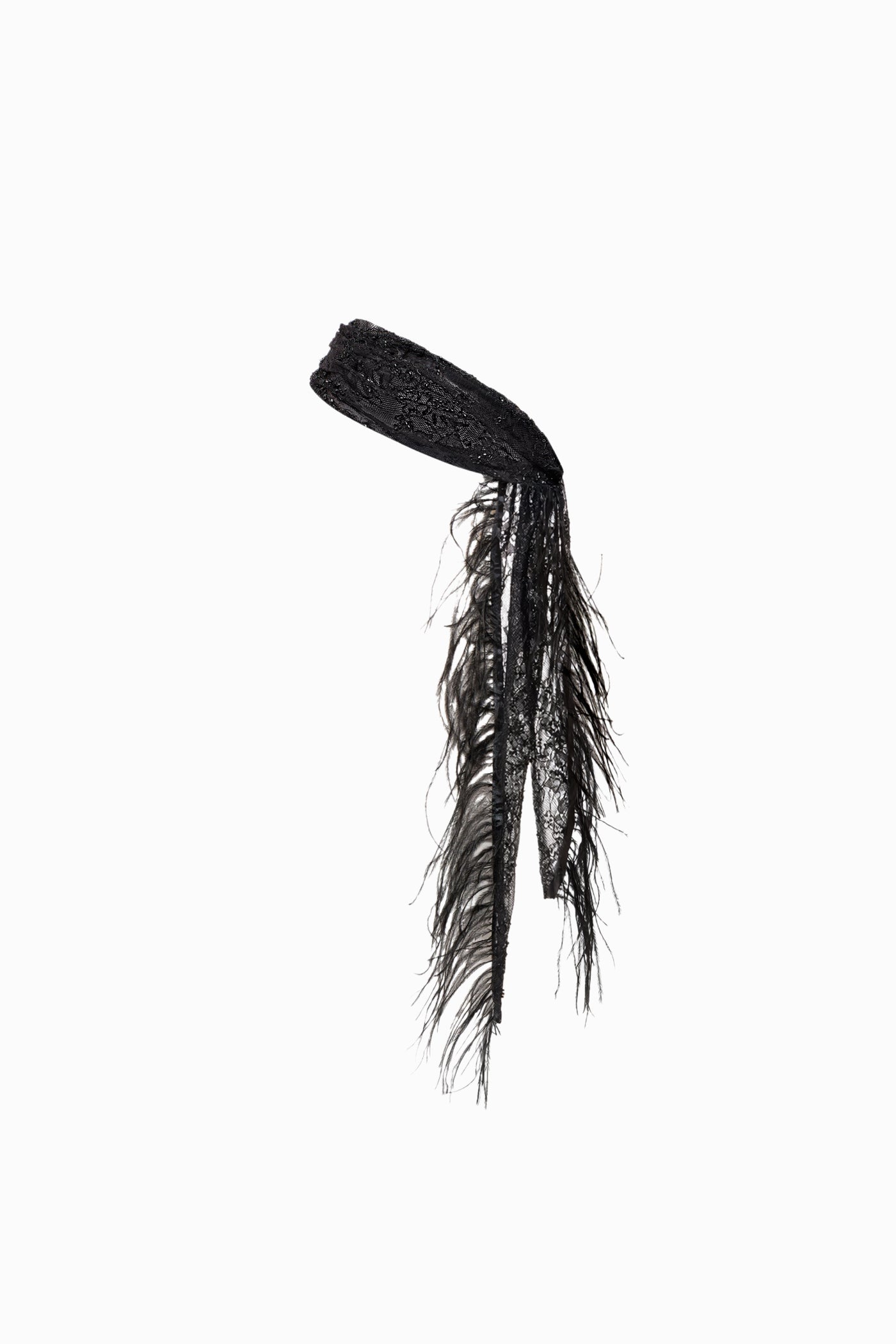 FEATHERED LACE BAND BLACK