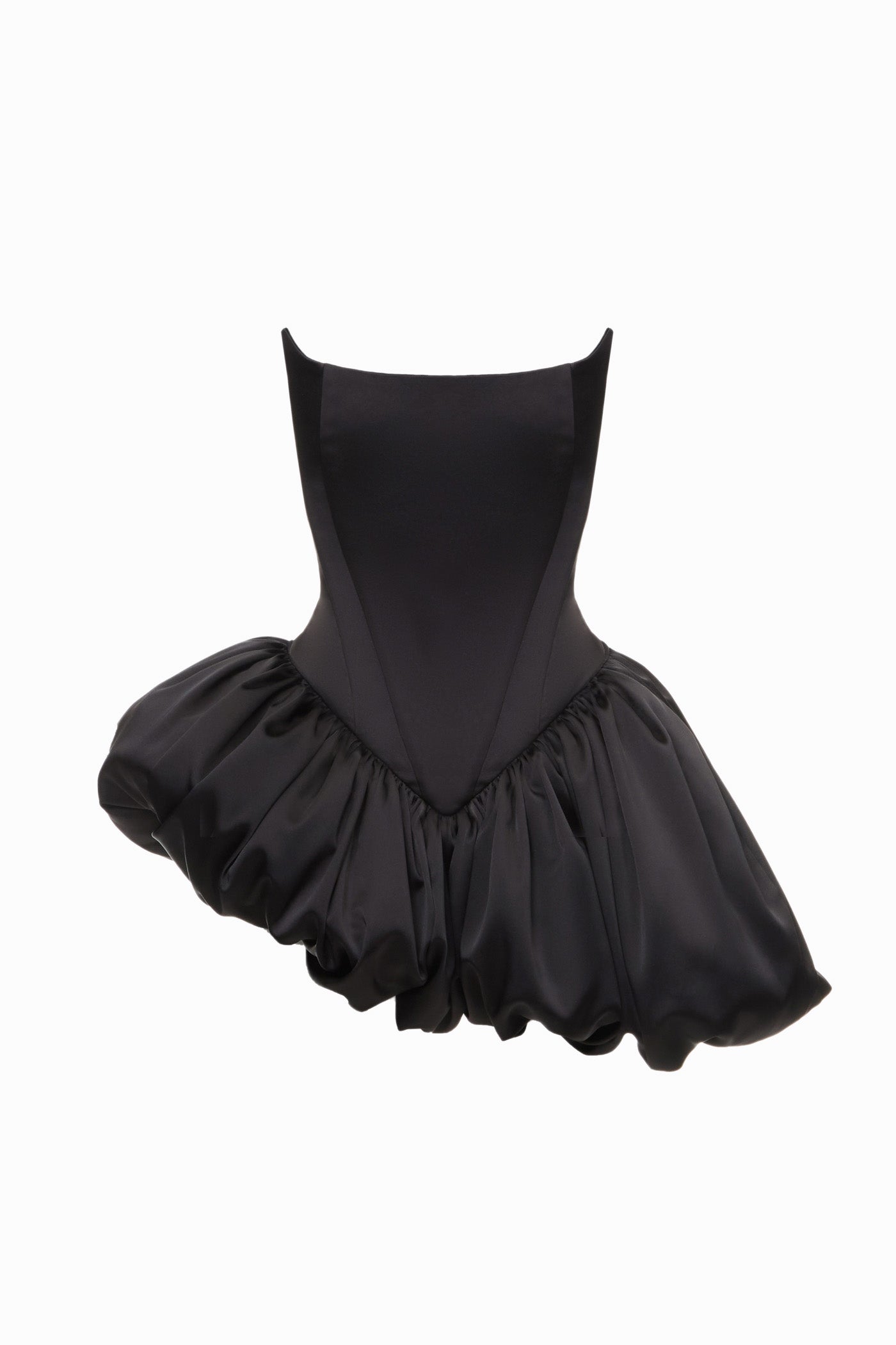 REBECCA TRANSFORMER SILK CORSET TOP-TO-DRESS BLACK