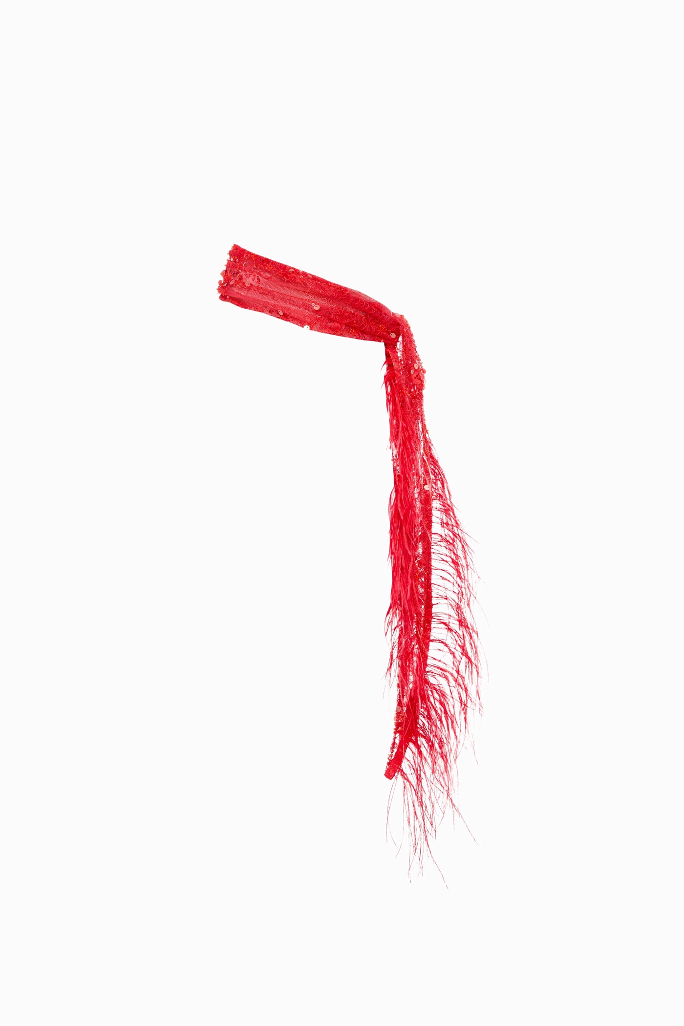 FEATHERED LACE BAND RED